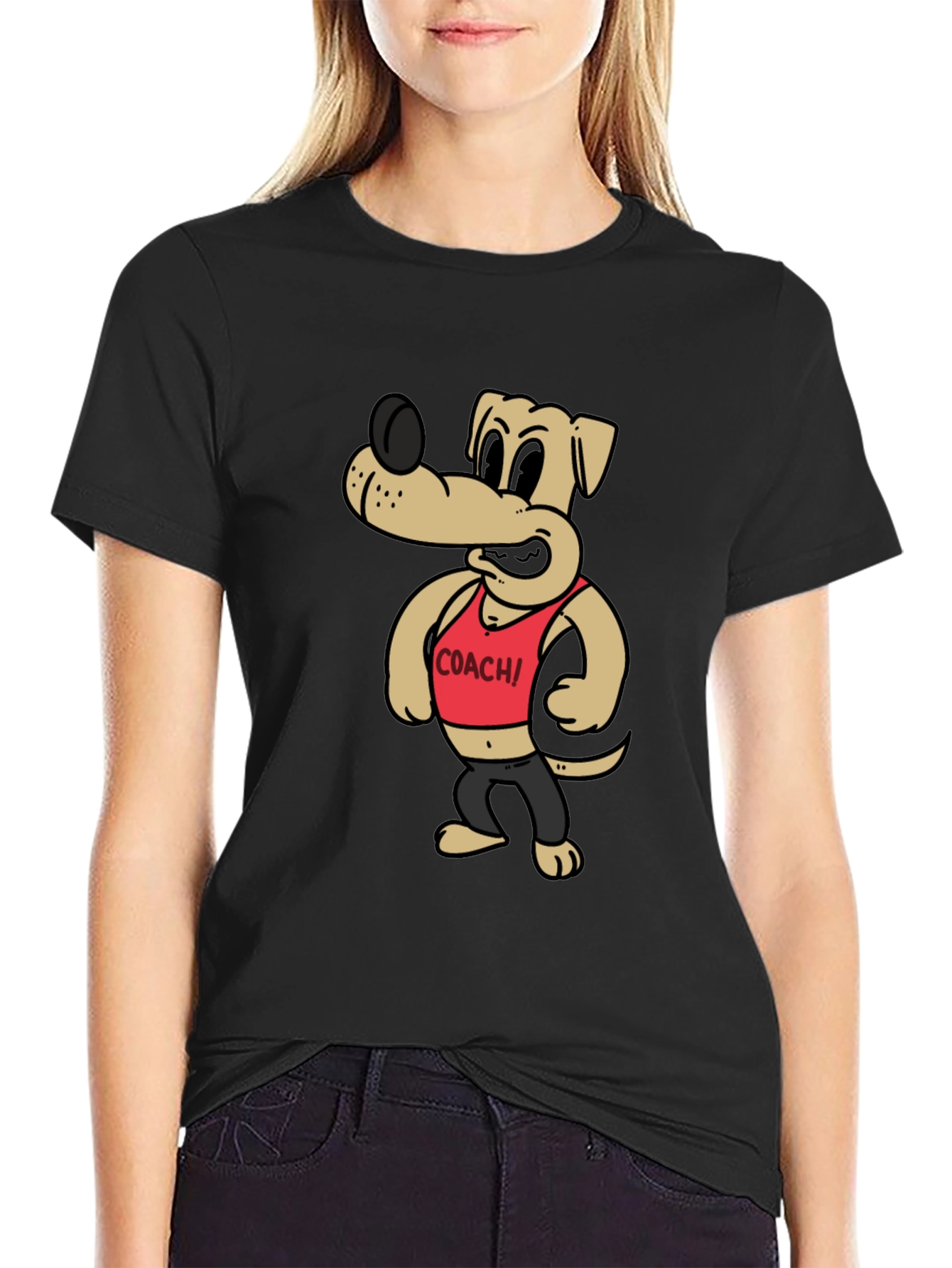 Cartoon Dog Coach Graphic Tee