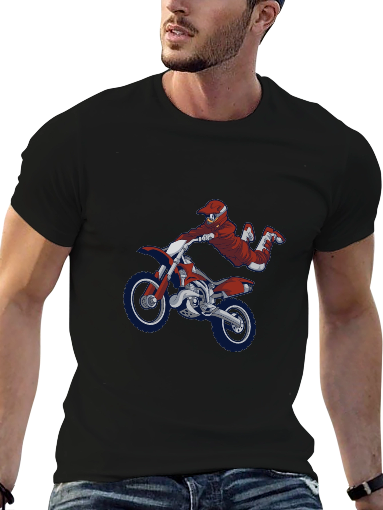 Motocross Rider Graphic T-Shirt - Cool Motorbike Tee