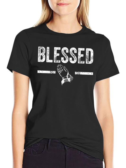 Blessed Graphic Print Crew Neck T-Shirt