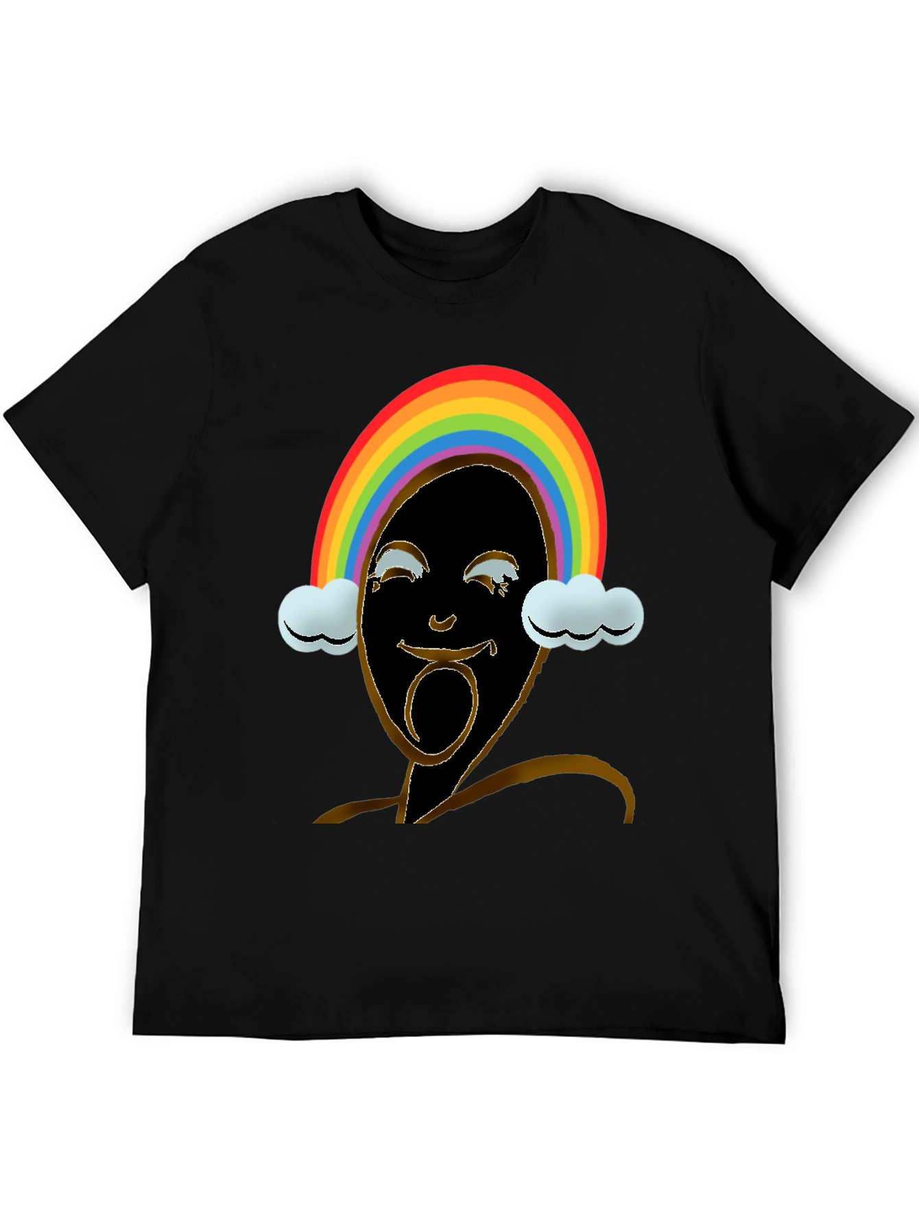 Rainbow Face Graphic Tee - Black