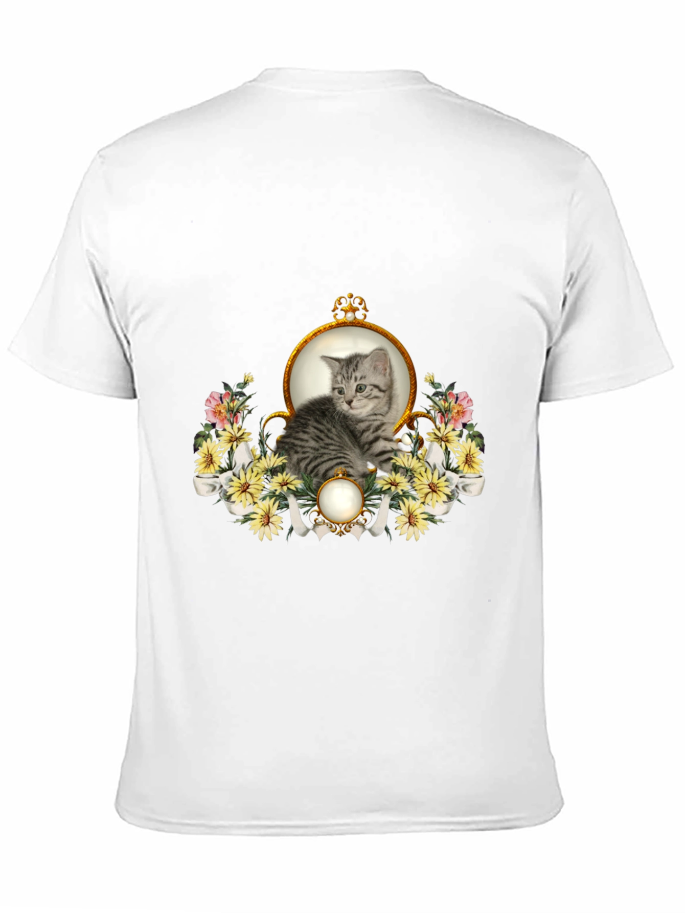 Kitten Portrait Black T-Shirt