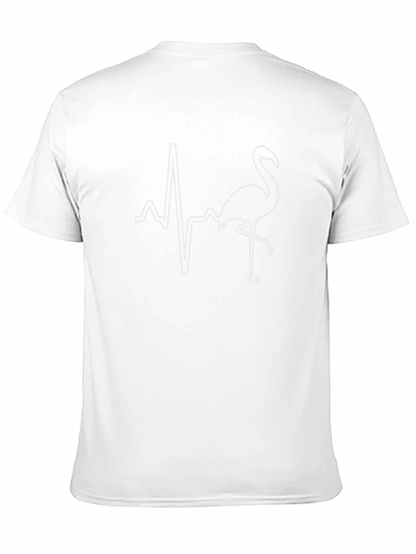 Flamingo Heartbeat Graphic Tee - Stylish Mens Black T-Shirt