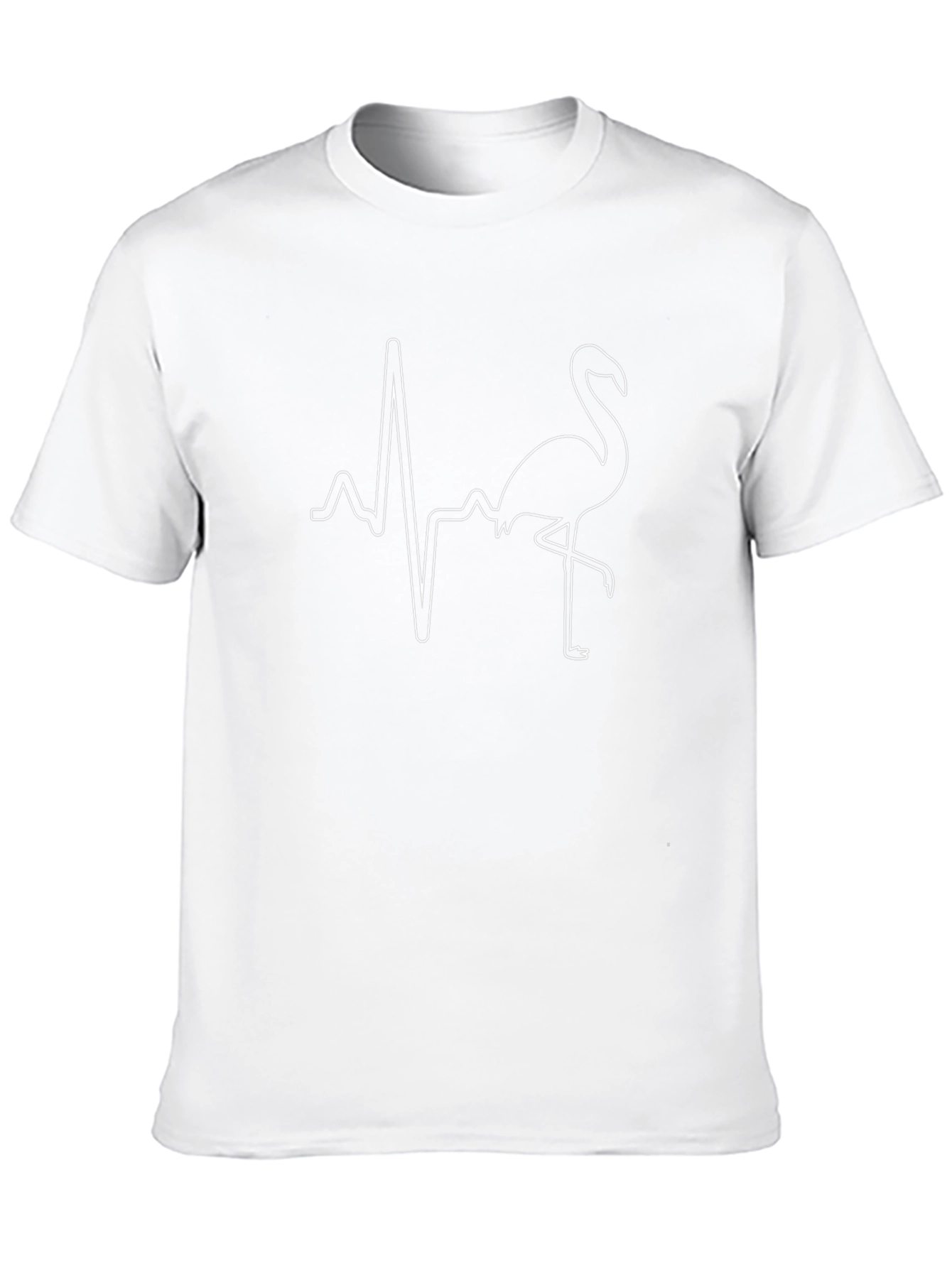 Flamingo Heartbeat Graphic Tee - Stylish Mens Black T-Shirt