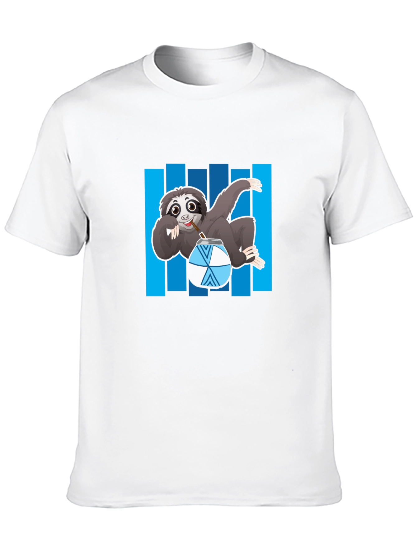 Sloth Sipping Mate T-Shirt - Relaxed Style