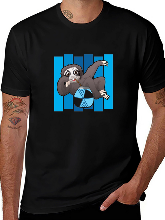 Sloth Sipping Mate T-Shirt - Relaxed Style