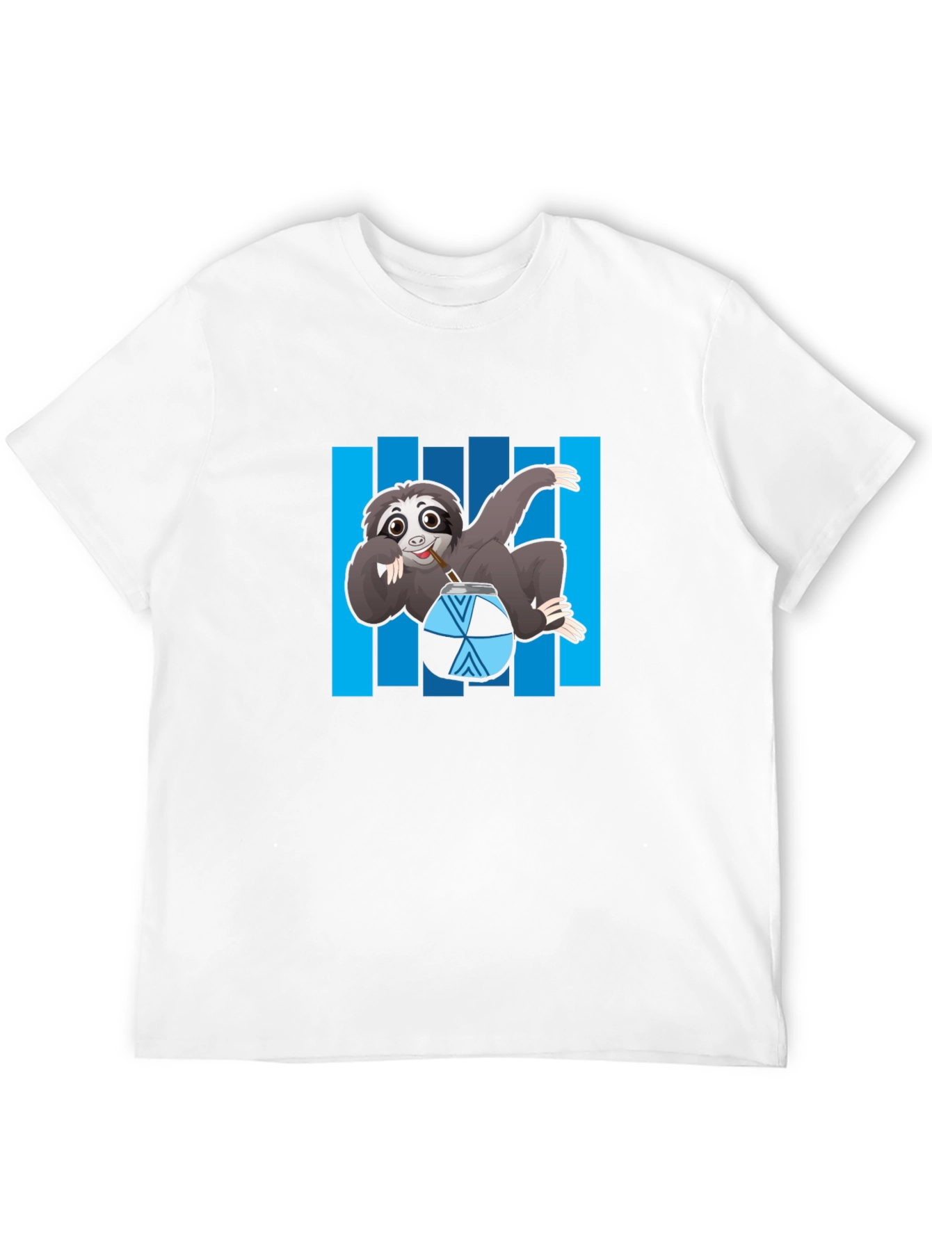 Sloth Sipping Mate T-Shirt - Relaxed Style