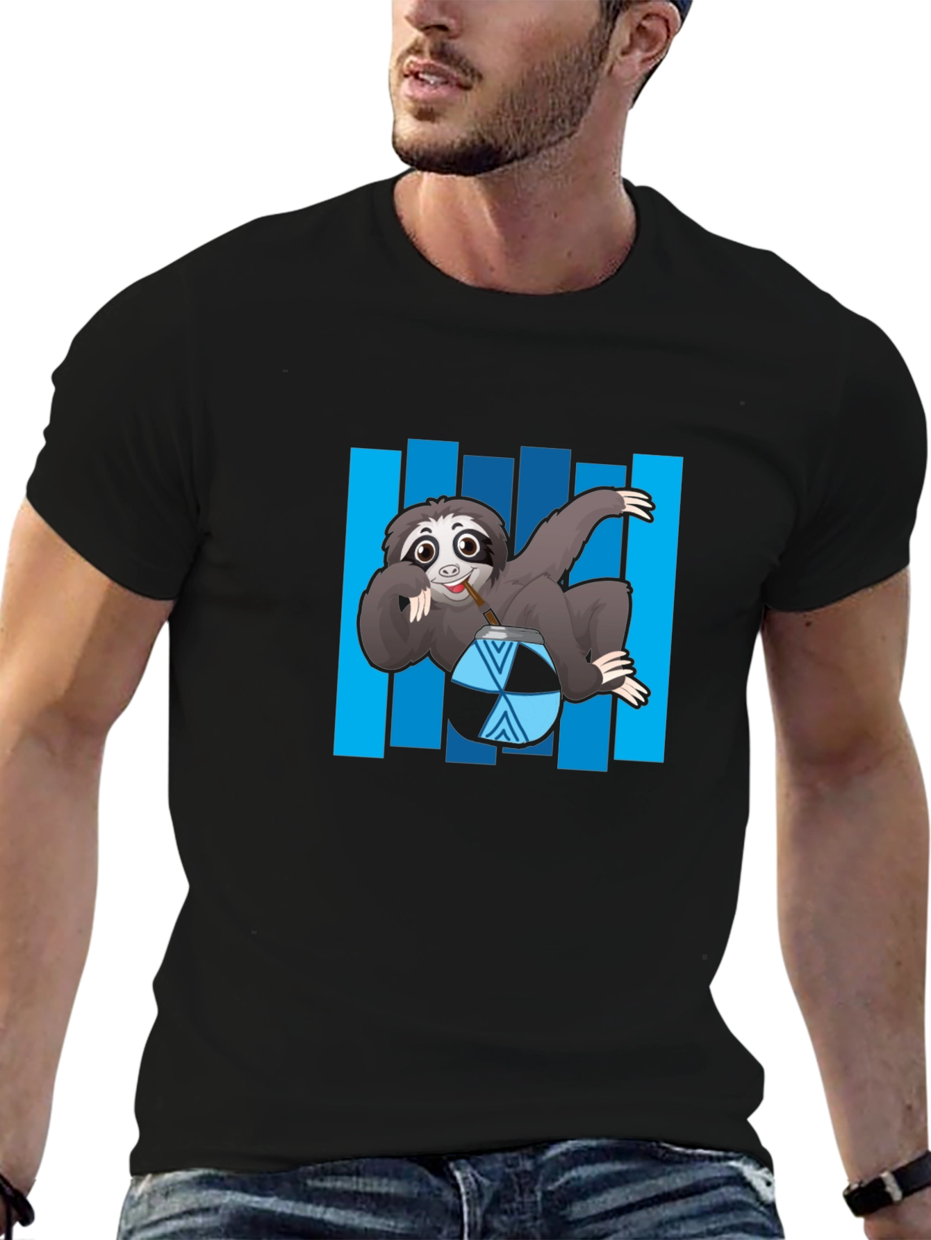 Sloth Sipping Mate T-Shirt - Relaxed Style