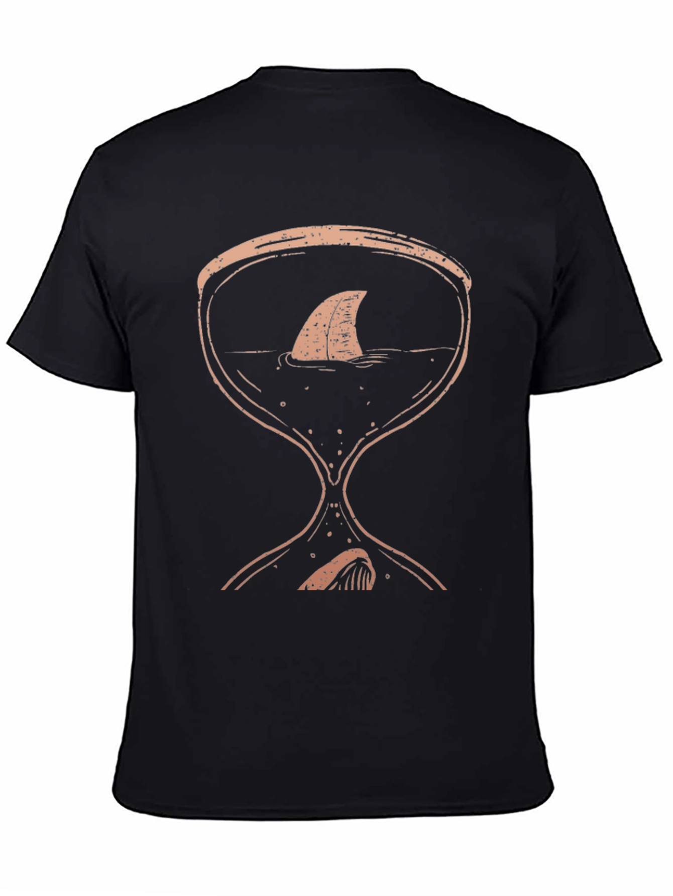 Shark Hourglass Graphic Tee - Unique Black T-Shirt