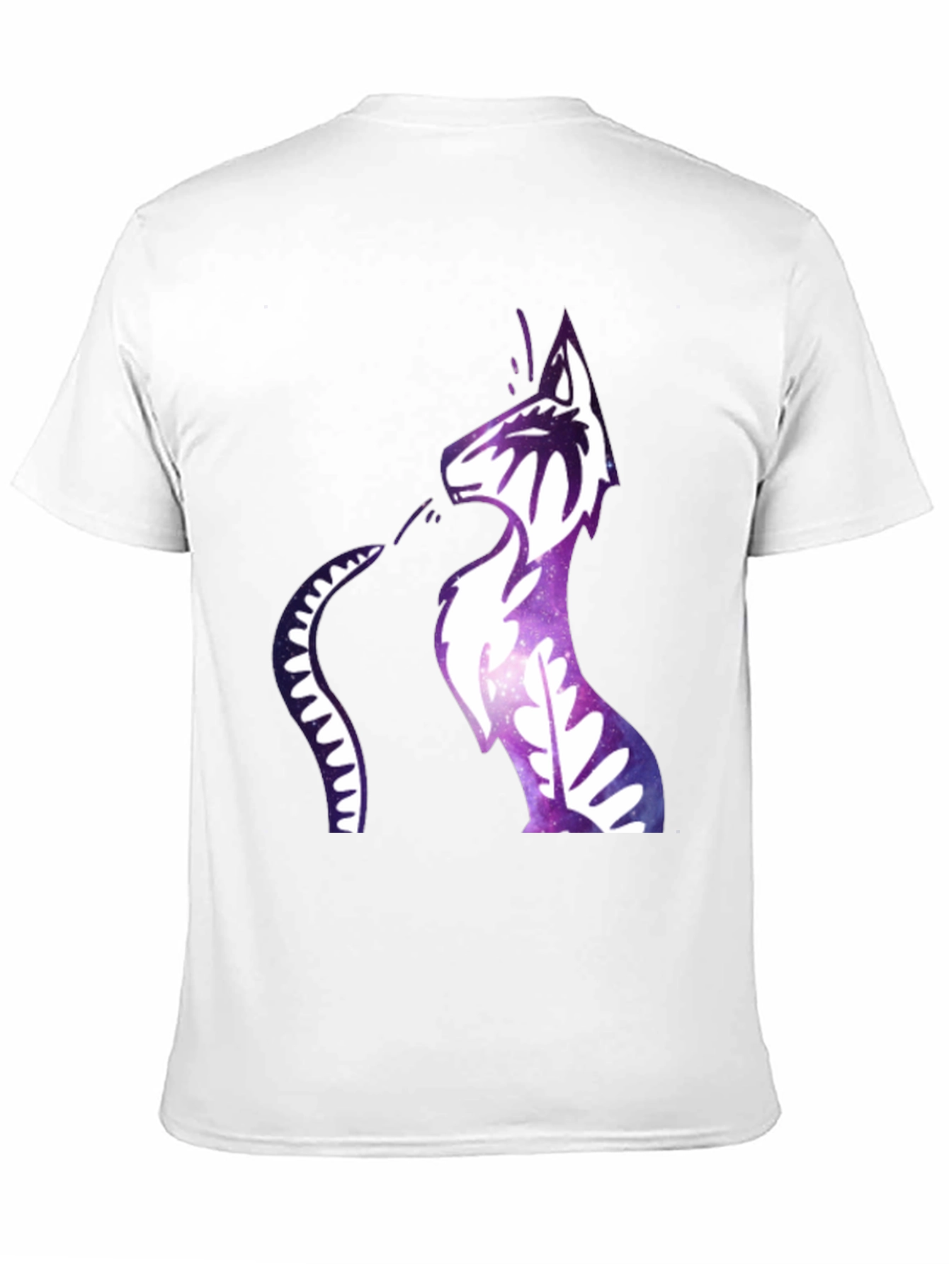 Galaxy Cat Graphic Print Black T-Shirt