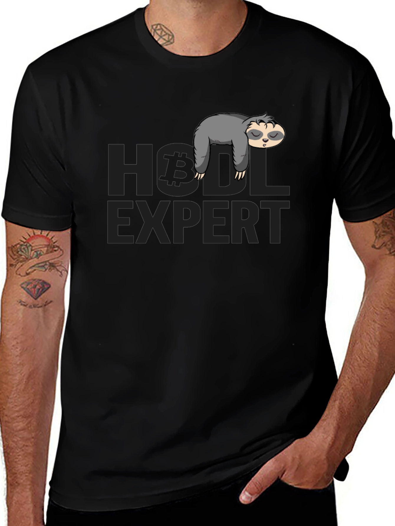 HODL Expert Sloth T-Shirt - Bitcoin Crypto Tee