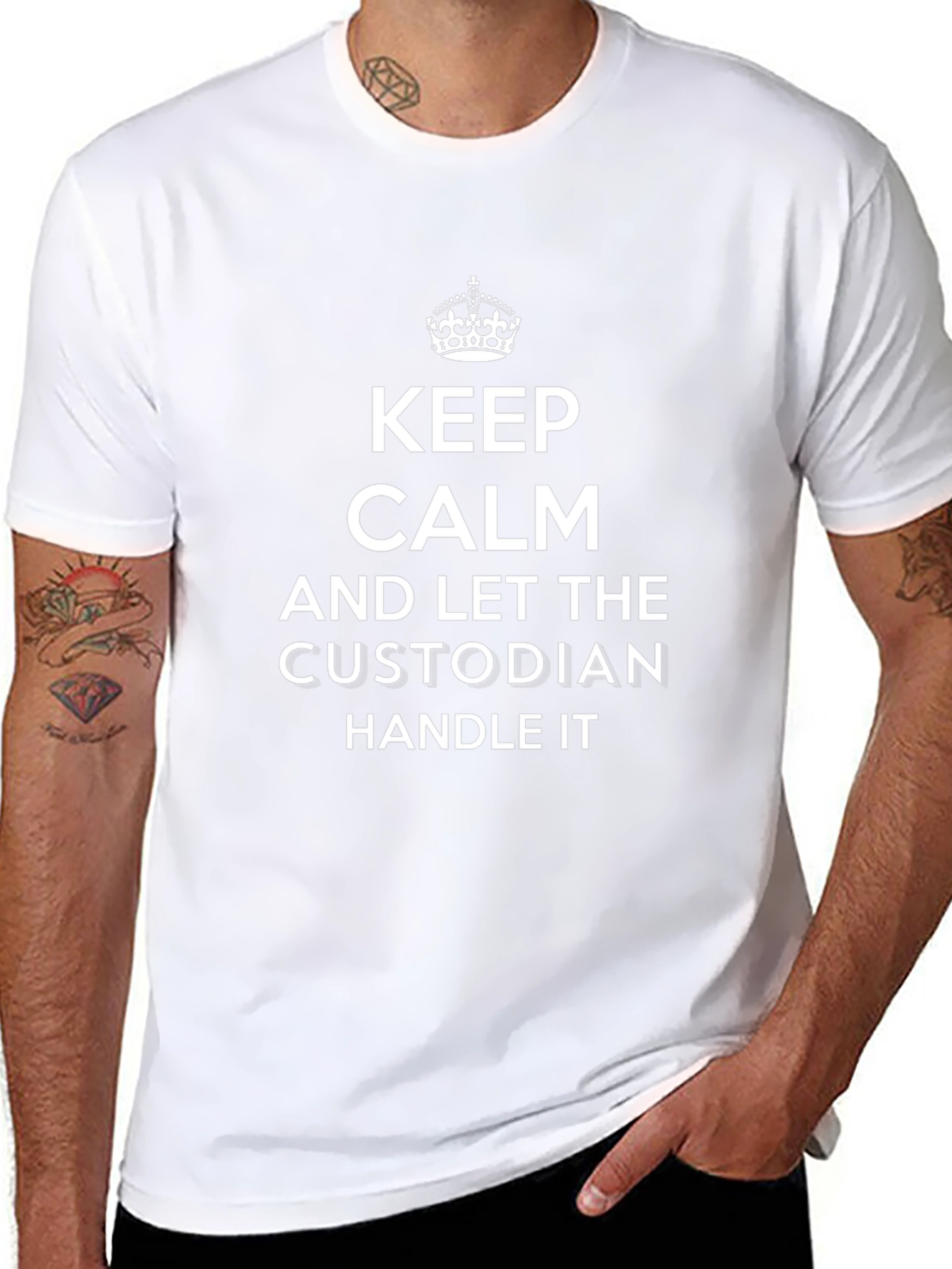 Keep Calm Custodian T-Shirt Funny Job Tee