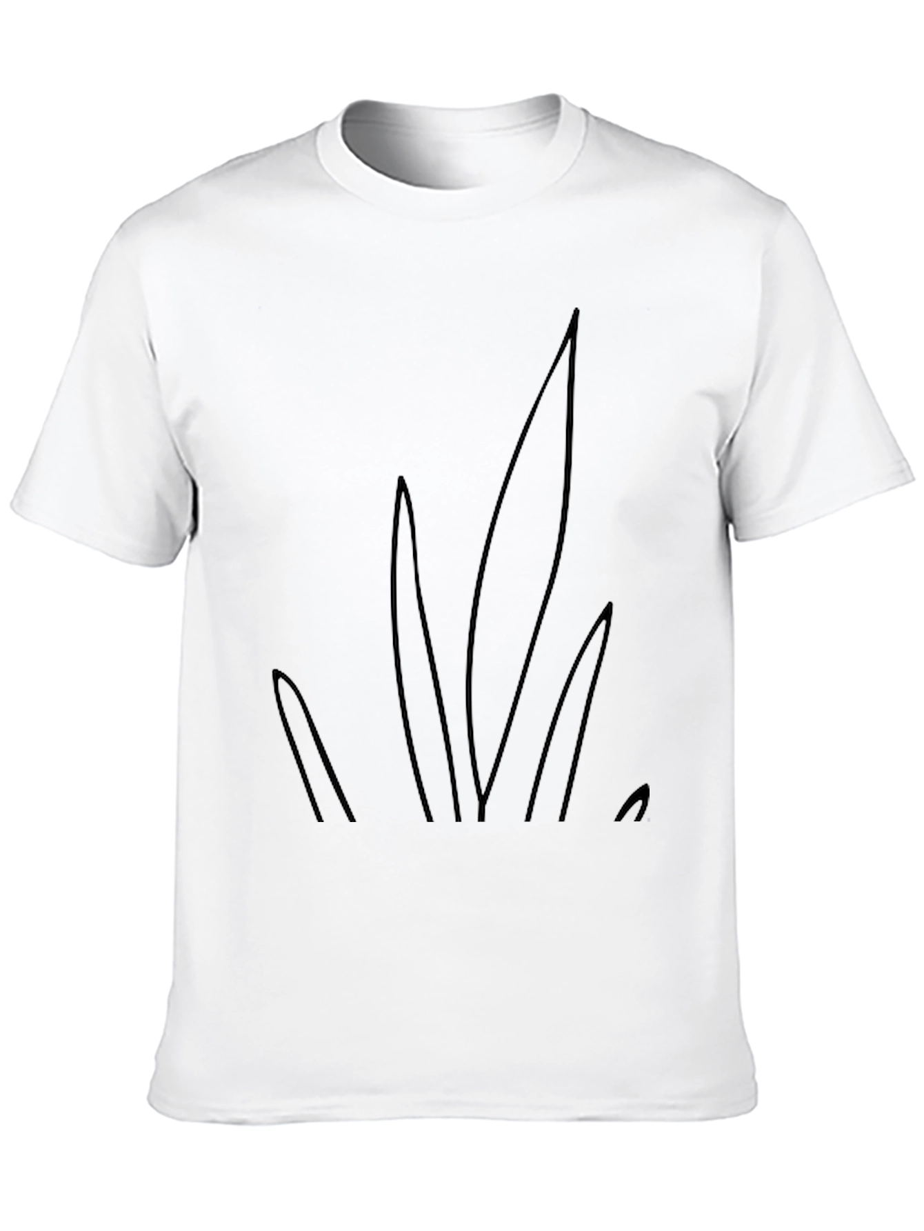 Minimalist Grass Design Black T-Shirt