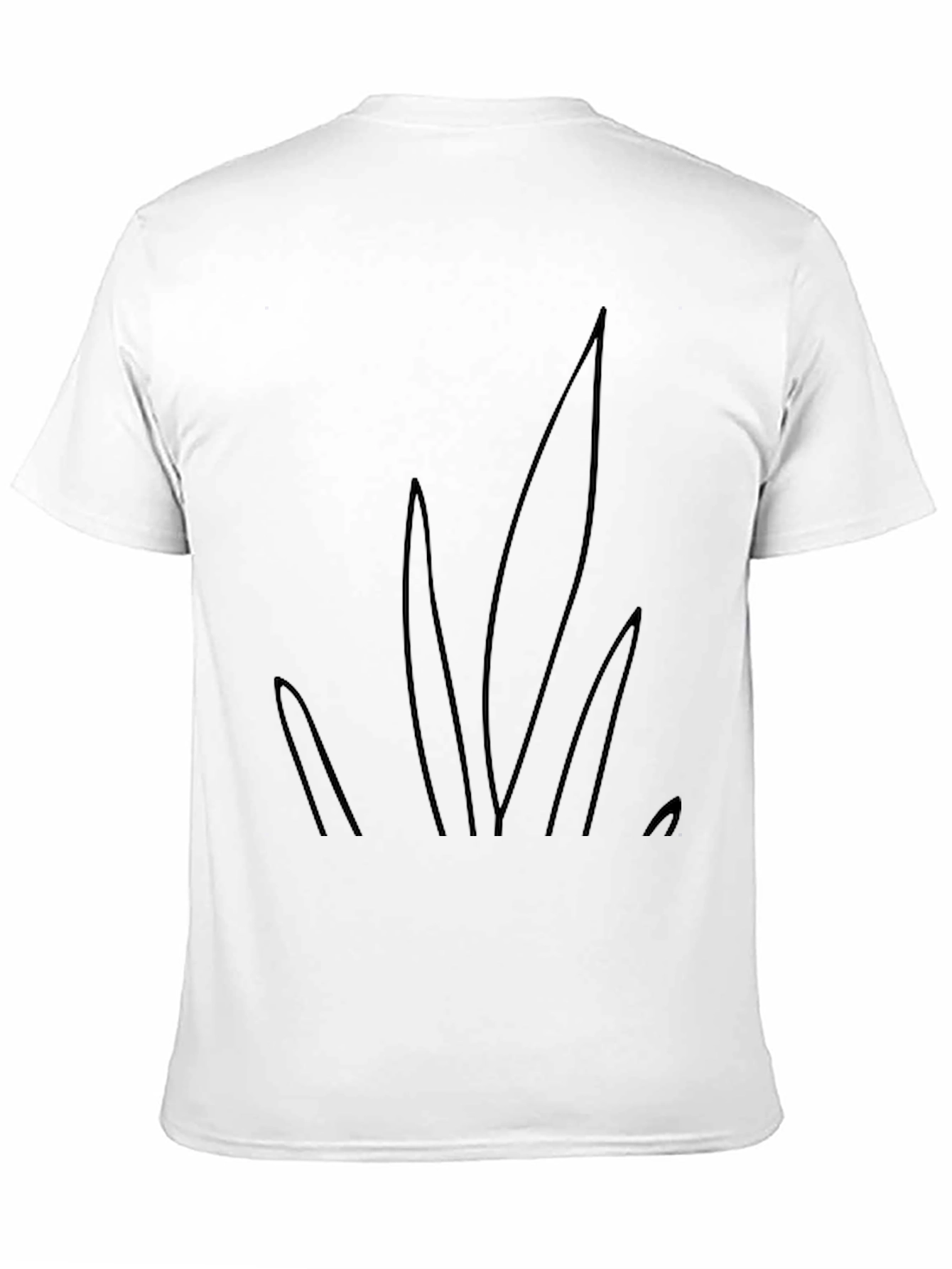 Minimalist Grass Design Black T-Shirt