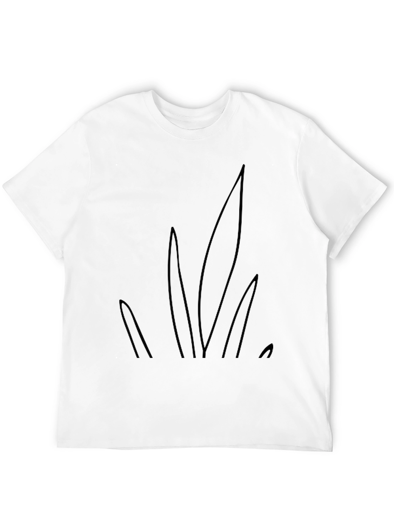 Minimalist Grass Design Black T-Shirt