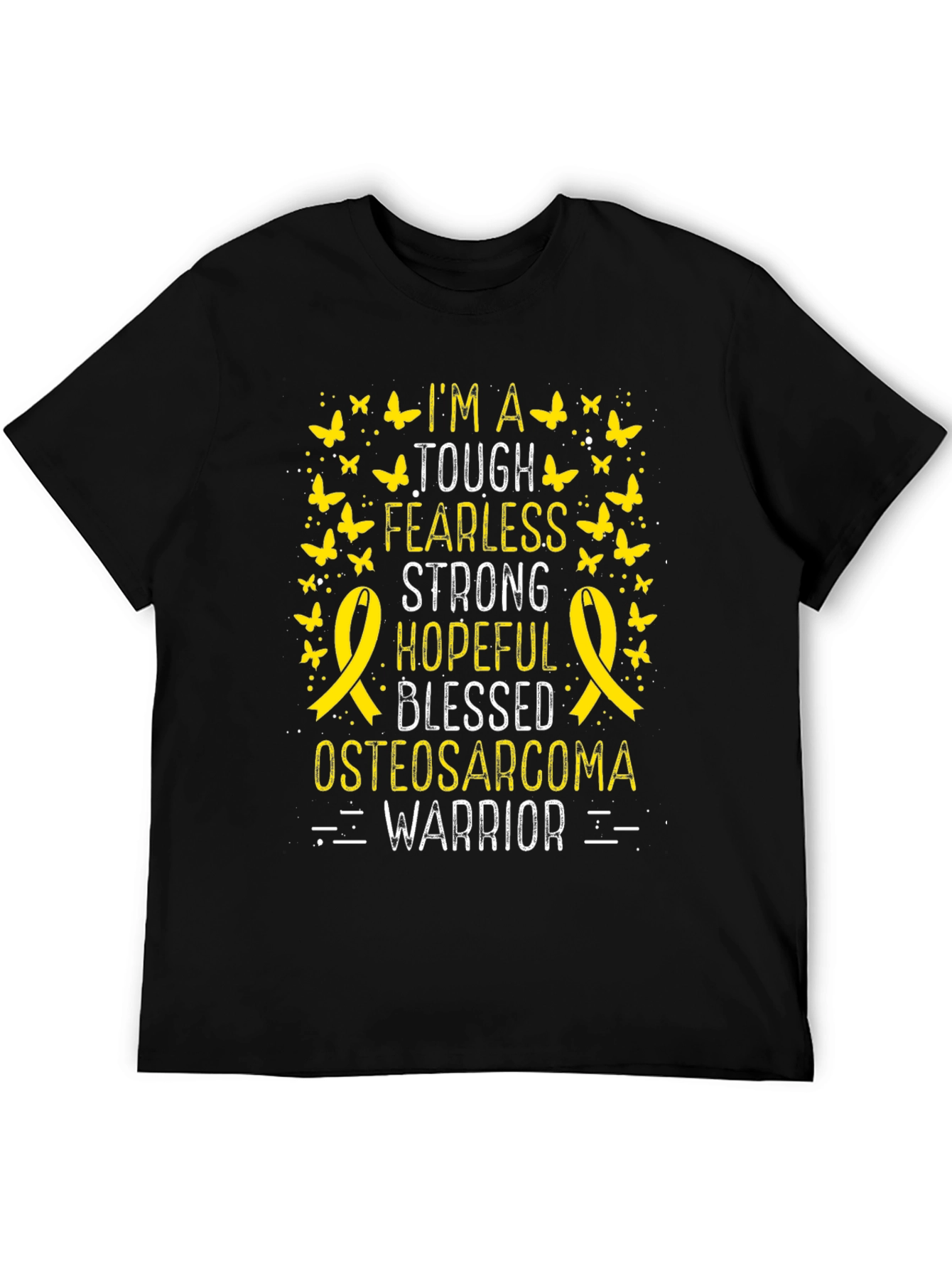 Osteosarcoma Warrior T-Shirt - Tough Fearless Strong Hopeful