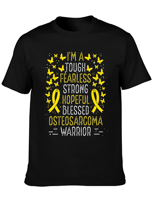 Osteosarcoma Warrior T-Shirt - Tough Fearless Strong Hopeful
