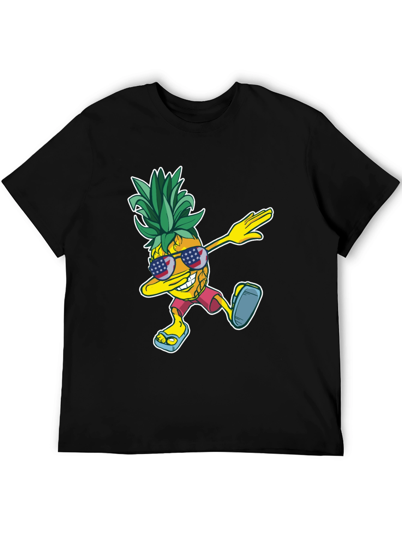 Dabbing Pineapple Graphic Tee - Patriotic Summer Style
