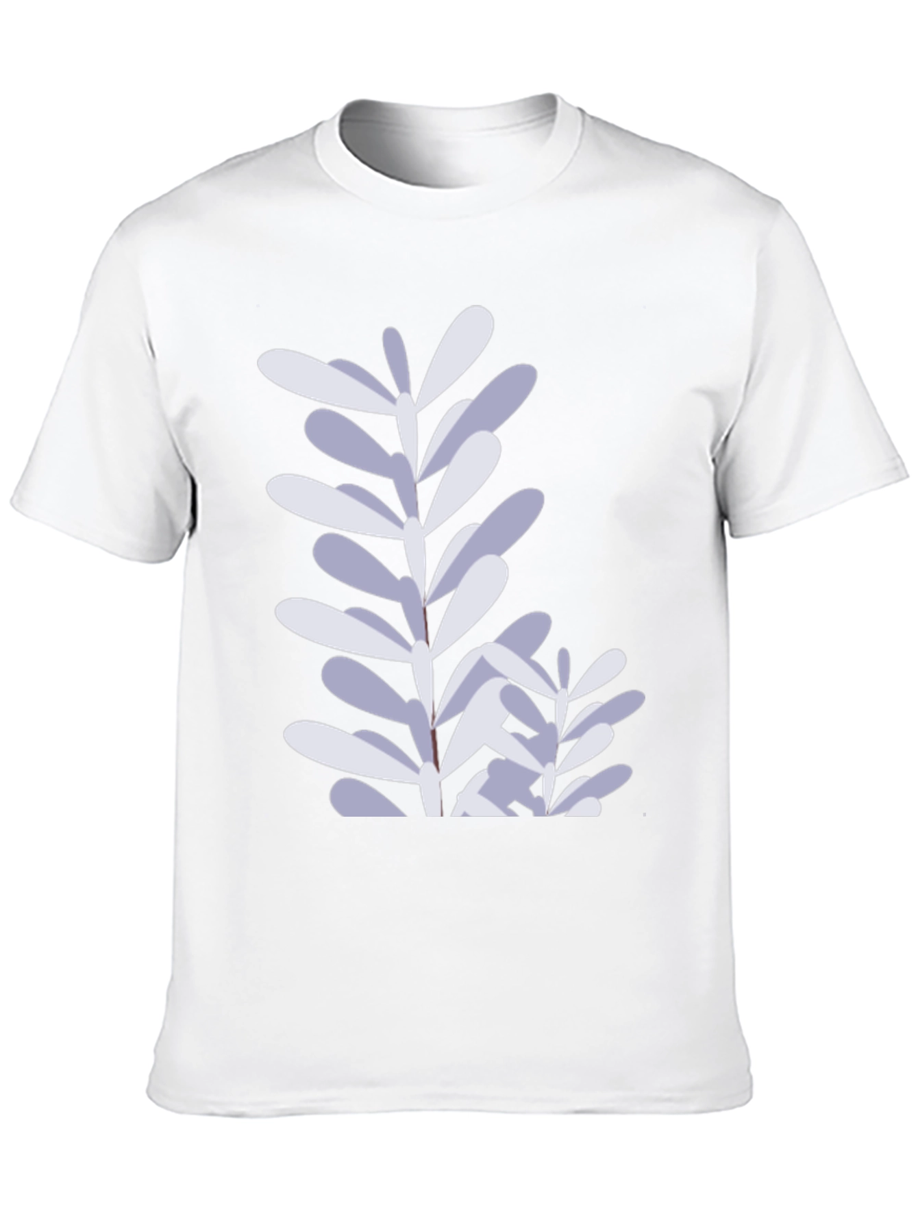 Stylish Black T-Shirt with Botanical Leaf Print