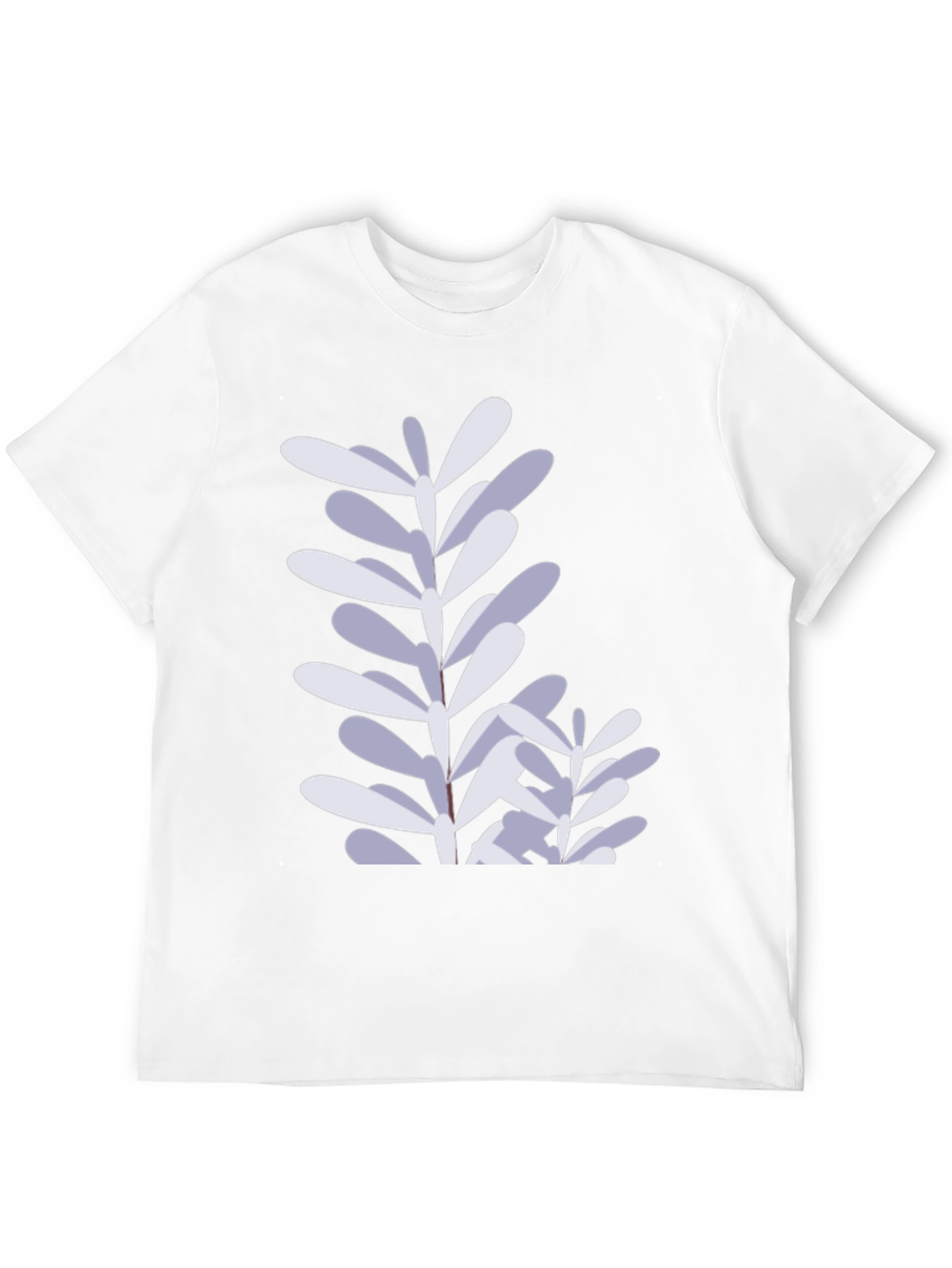 Stylish Black T-Shirt with Botanical Leaf Print