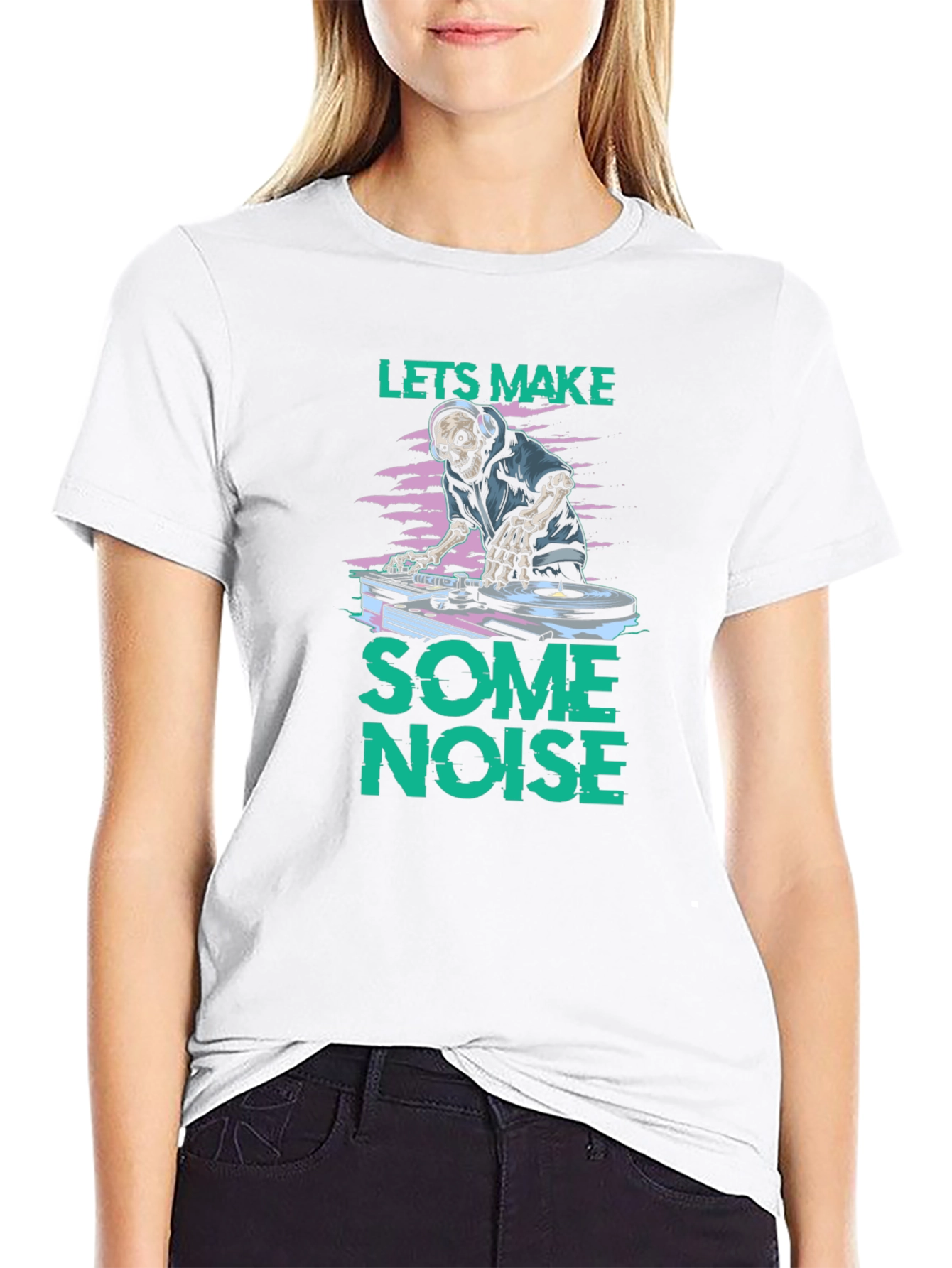 DJ Skeleton Graphic T-Shirt - Lets Make Some Noise!