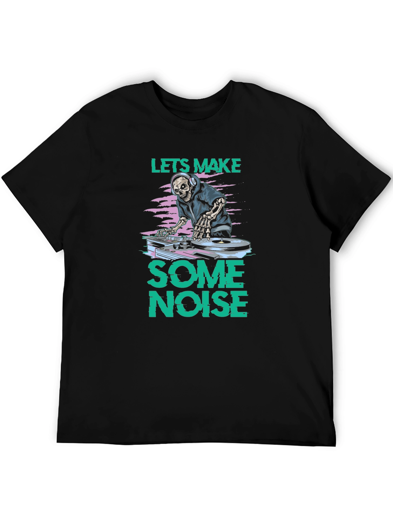DJ Skeleton Graphic T-Shirt - Lets Make Some Noise!