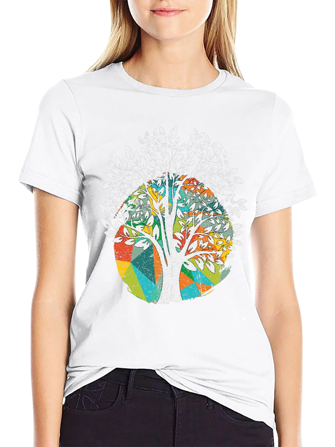Abstract Tree Graphic Tee - Modern Style