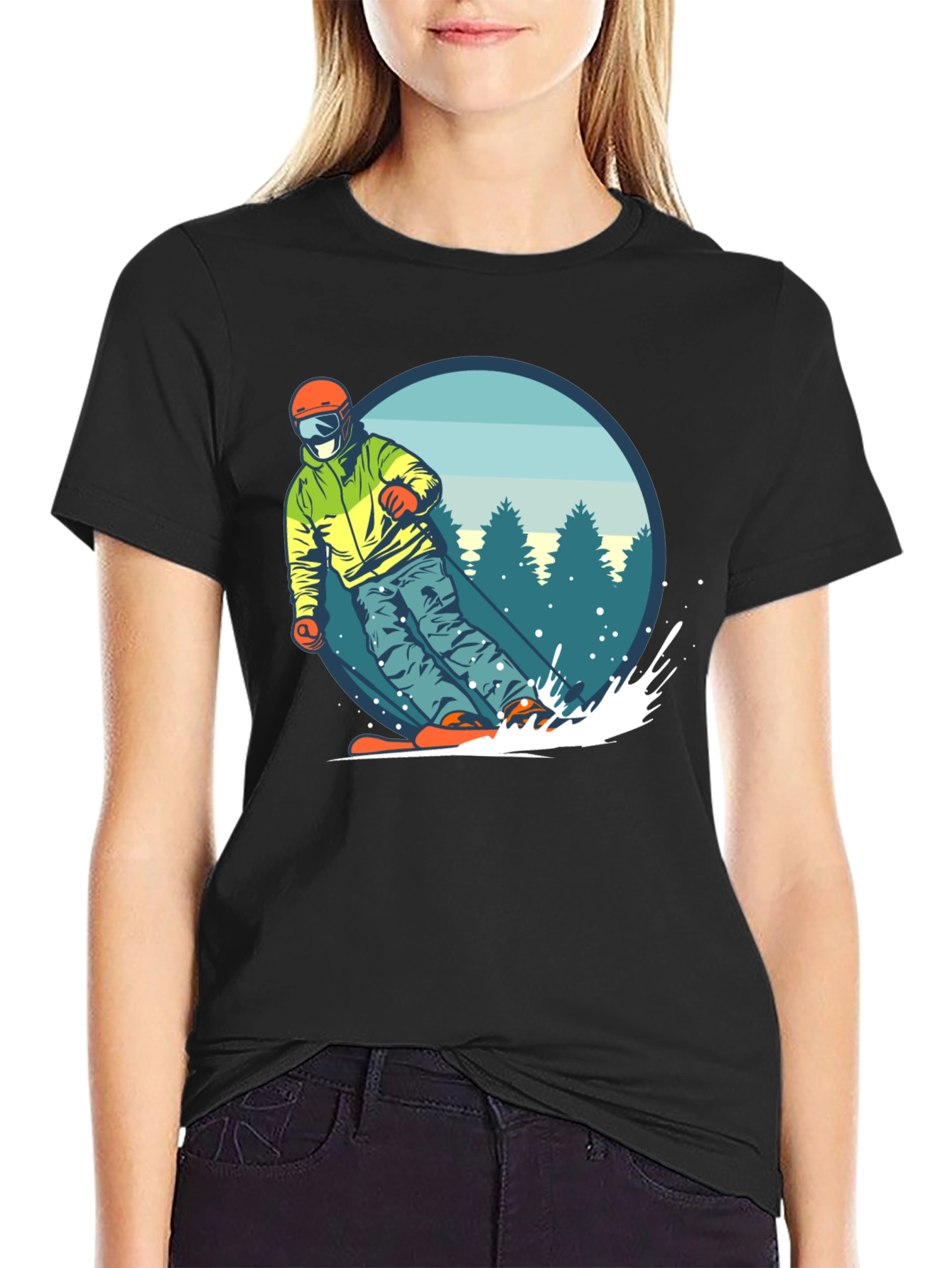 Snowboarder Graphic T-Shirt - Black