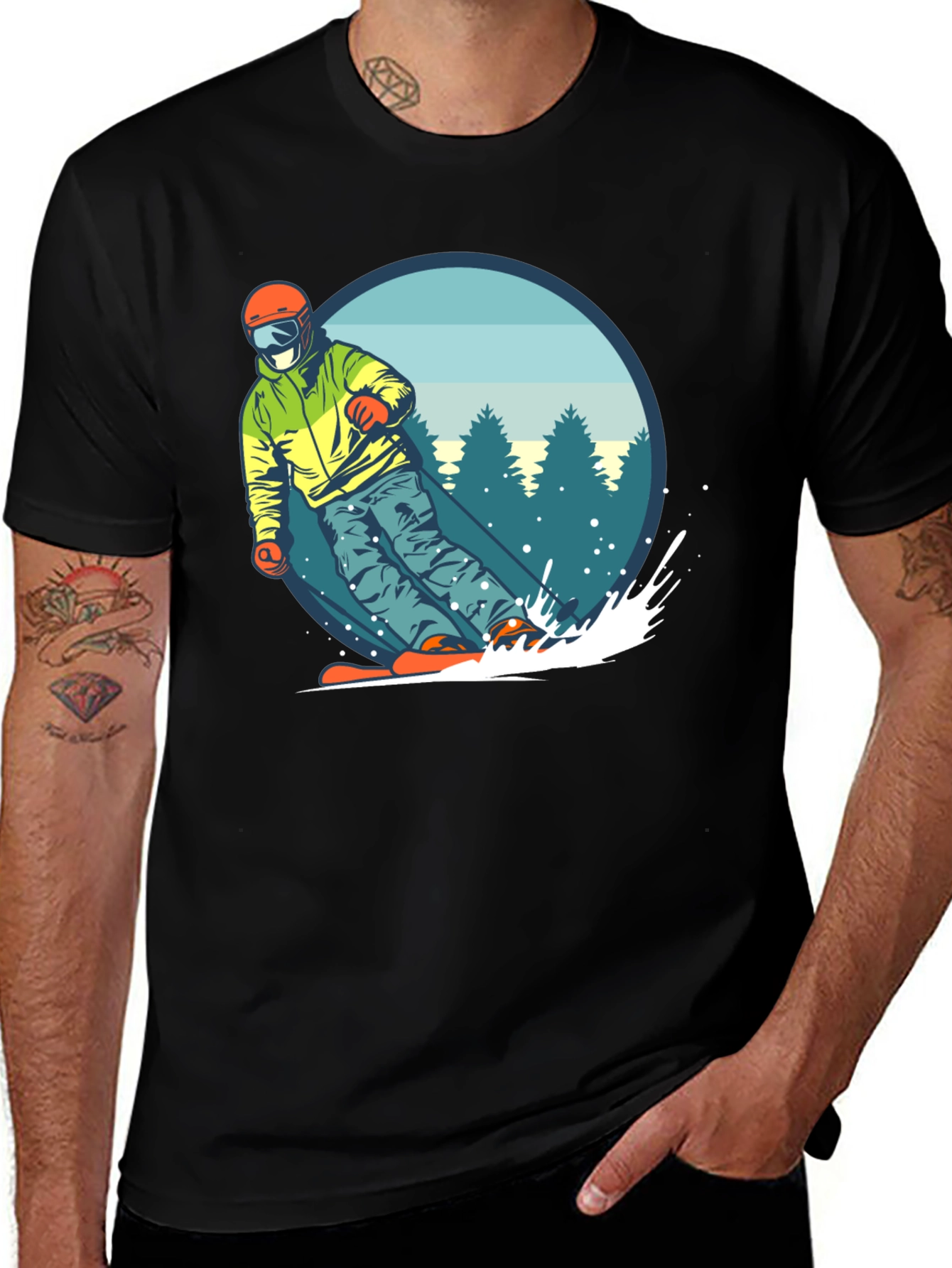 Snowboarder Graphic T-Shirt - Black