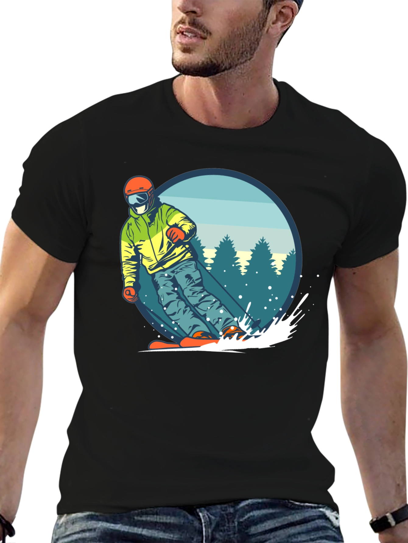 Snowboarder Graphic T-Shirt - Black