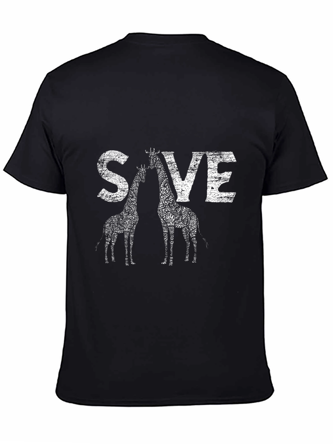Save Giraffes Graphic Tee - Black Crew Neck