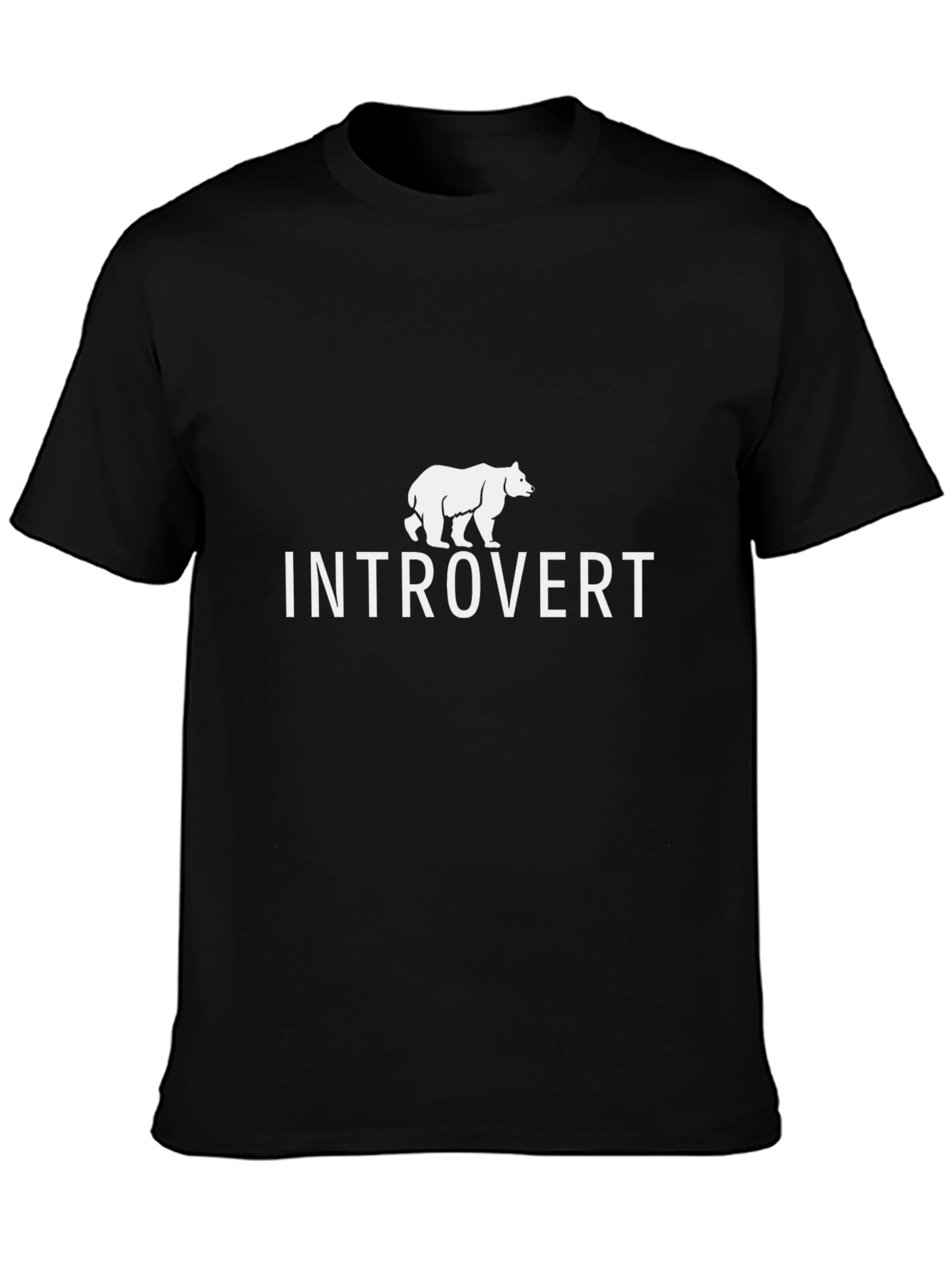 Introvert Bear Graphic Tee - Soft Cotton T-Shirt