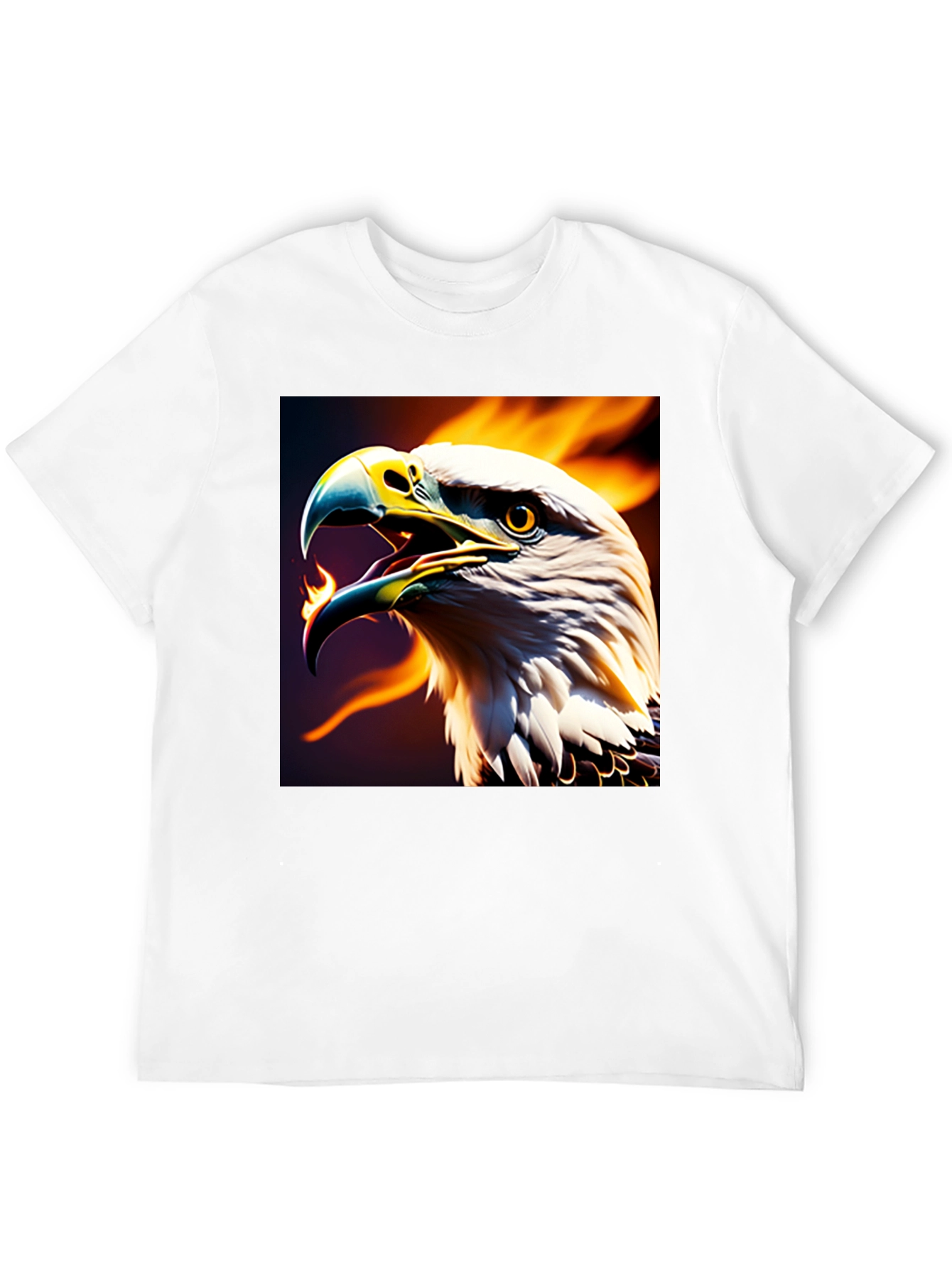 Fiery Eagle Graphic Tee - Bold Black T-Shirt