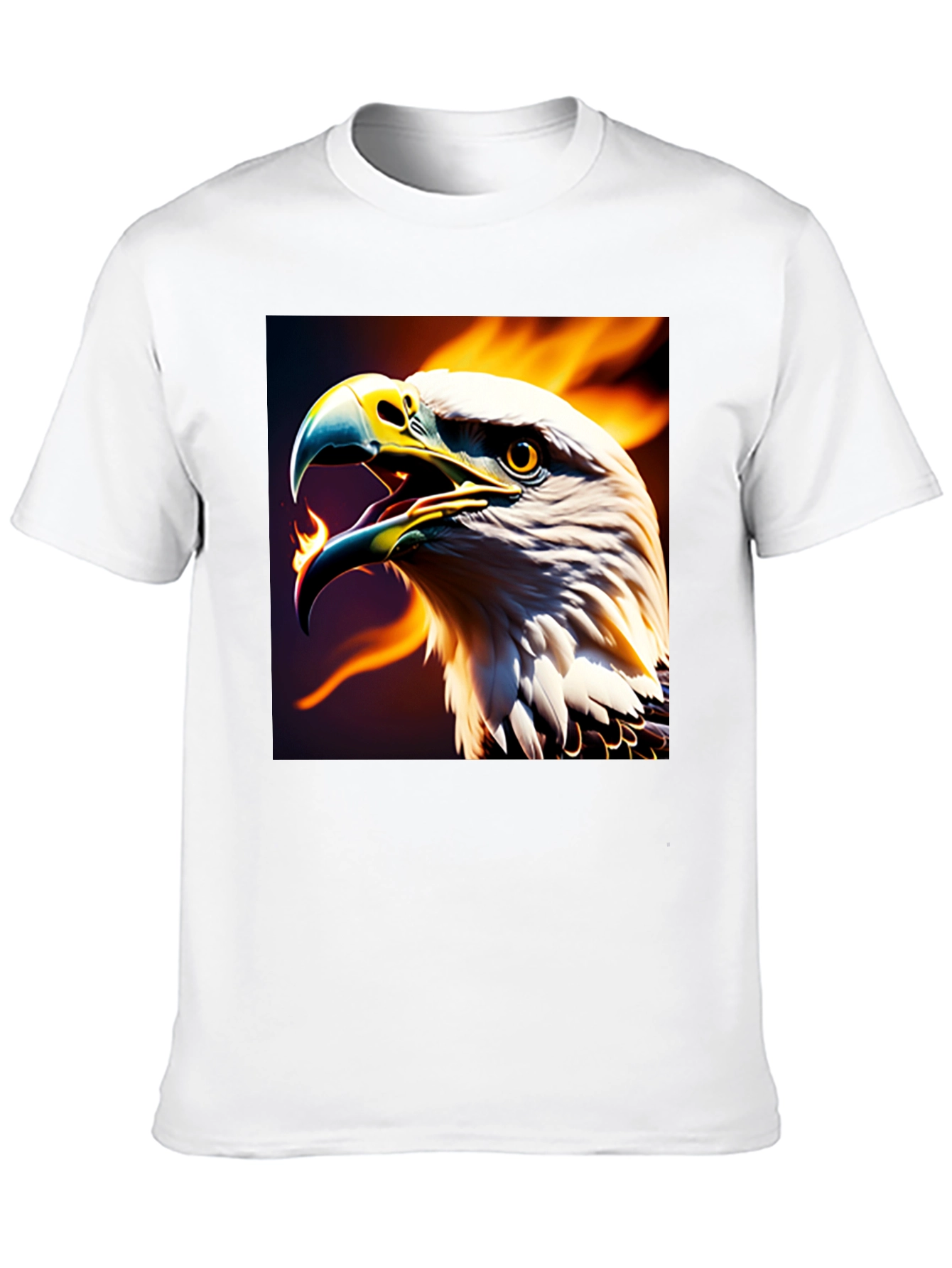 Fiery Eagle Graphic Tee - Bold Black T-Shirt