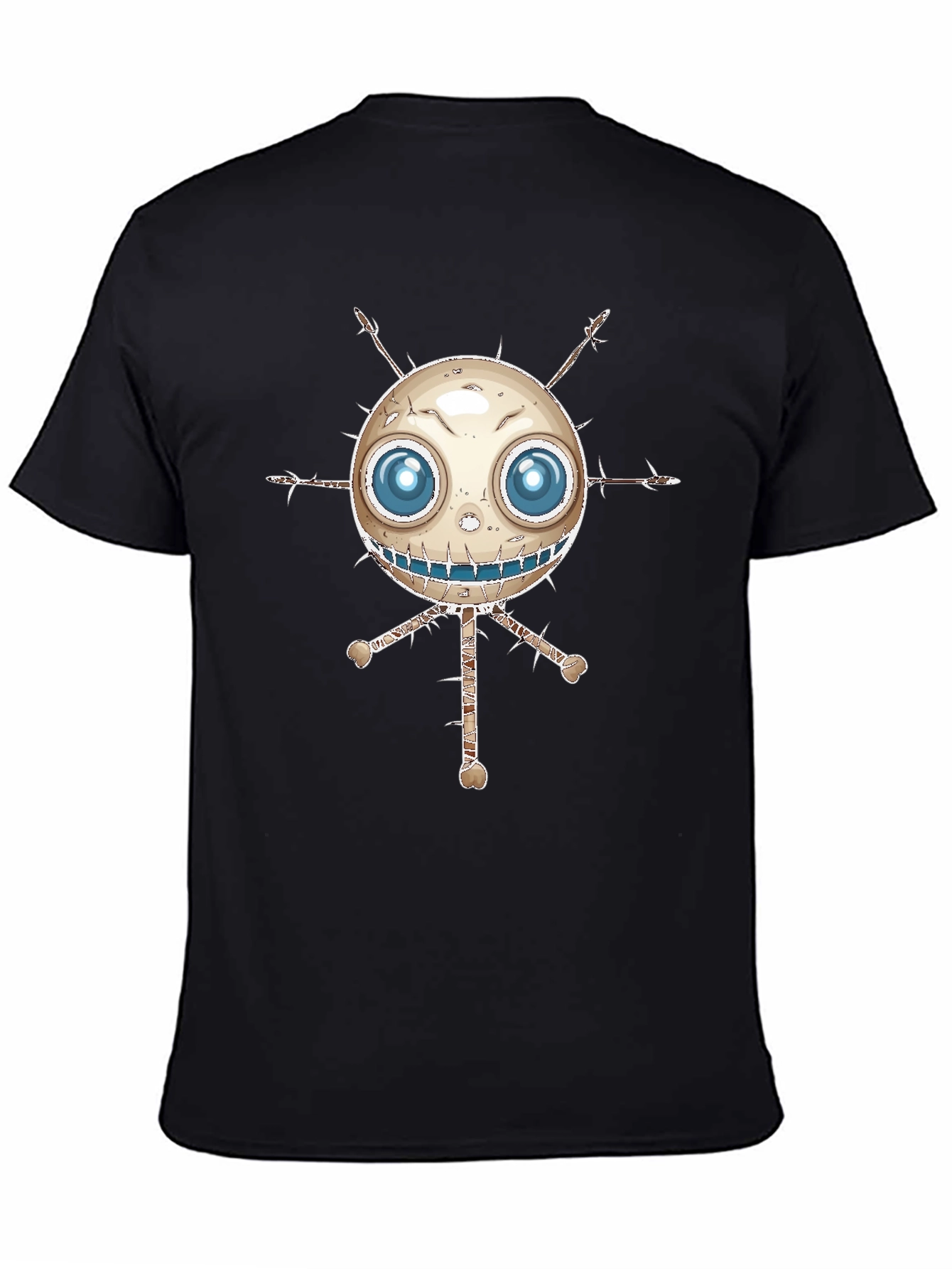 Spooky Cartoon Character Black T-Shirt