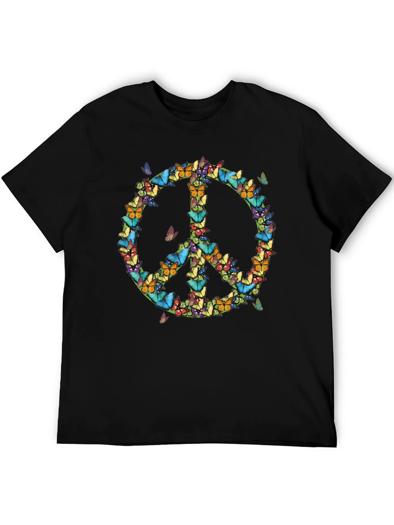 Butterfly Peace Sign T-Shirt - Black