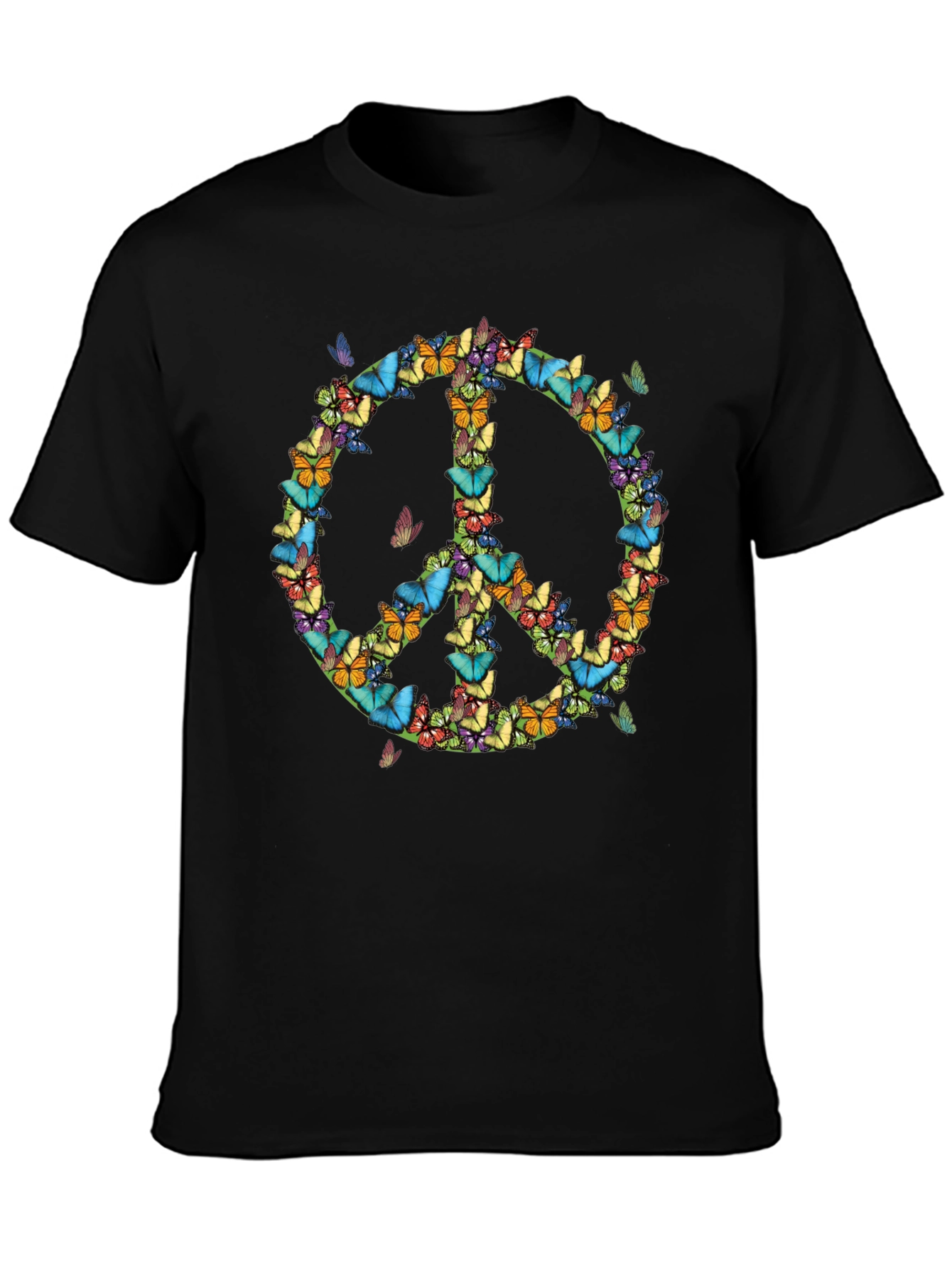 Butterfly Peace Sign T-Shirt - Black