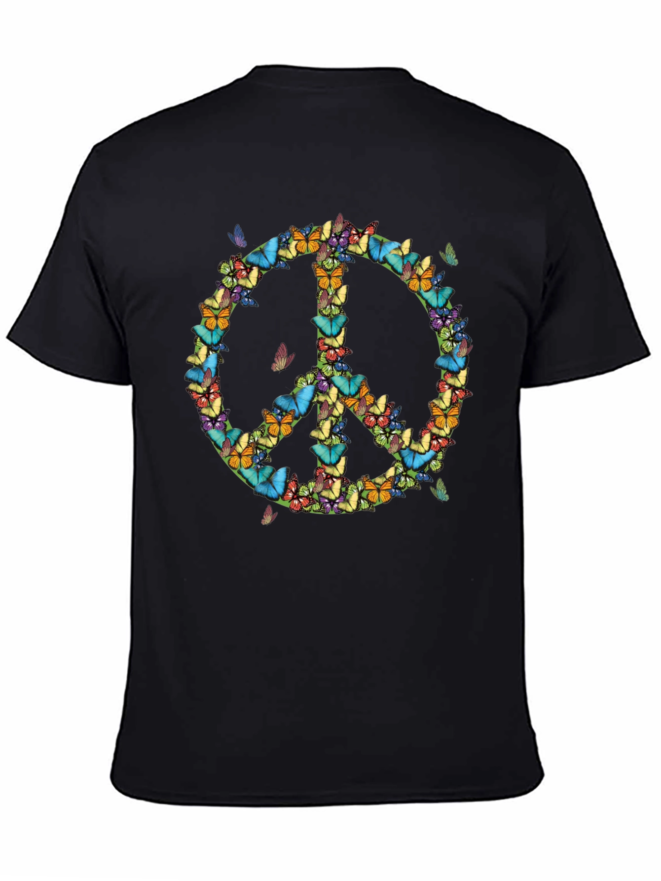 Butterfly Peace Sign T-Shirt - Black
