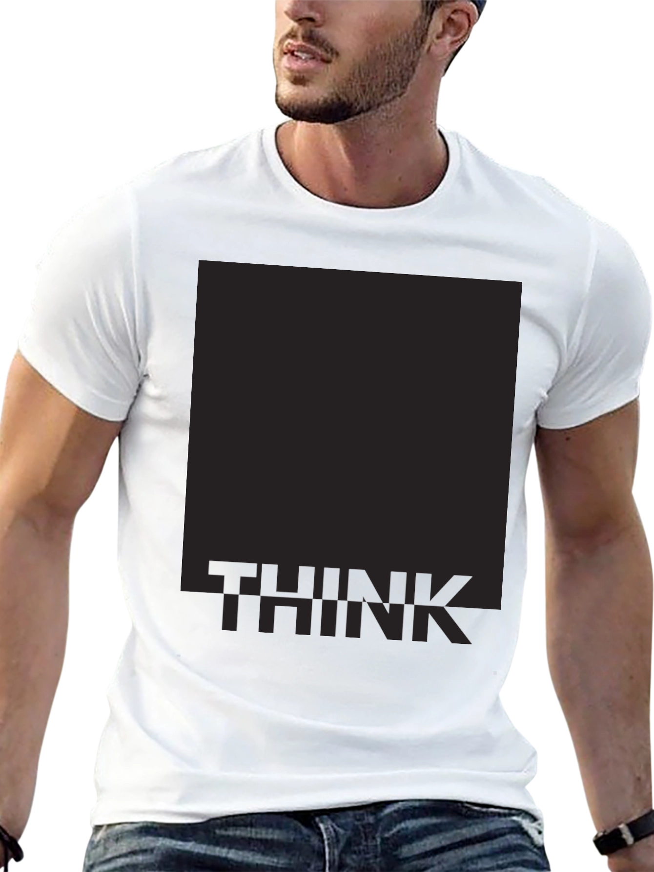 Think Graphic Print Black T-Shirt