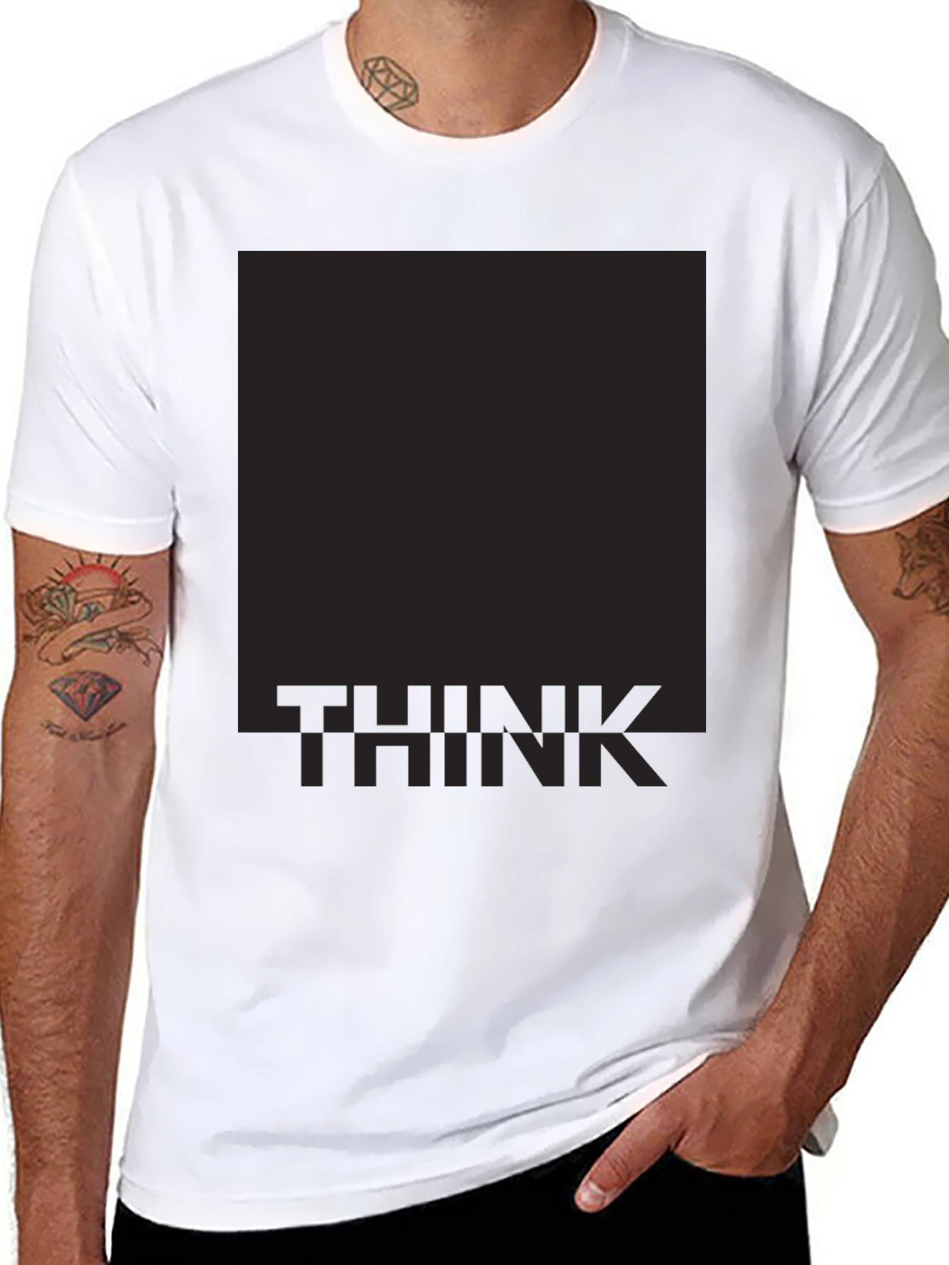 Think Graphic Print Black T-Shirt