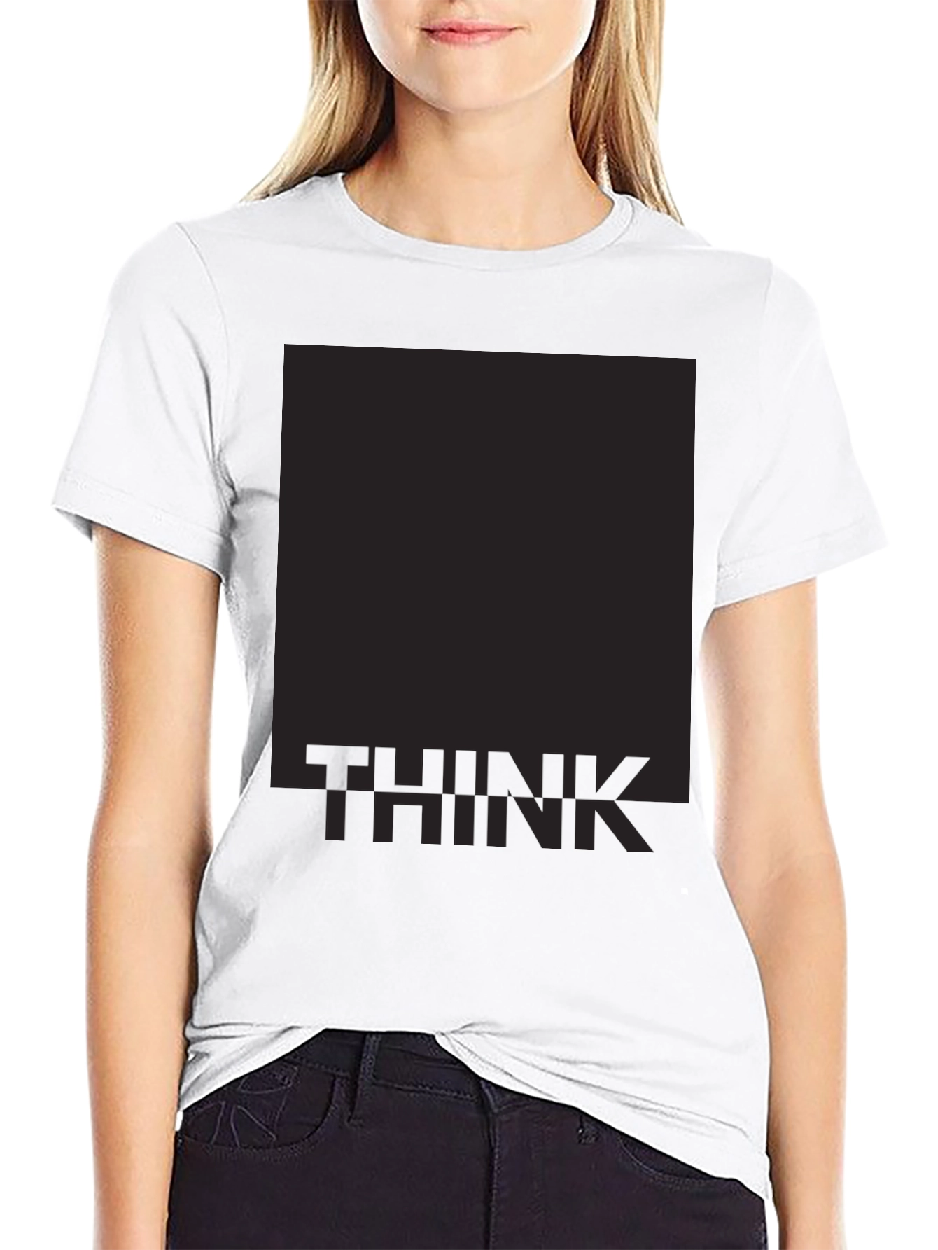 Think Graphic Print Black T-Shirt