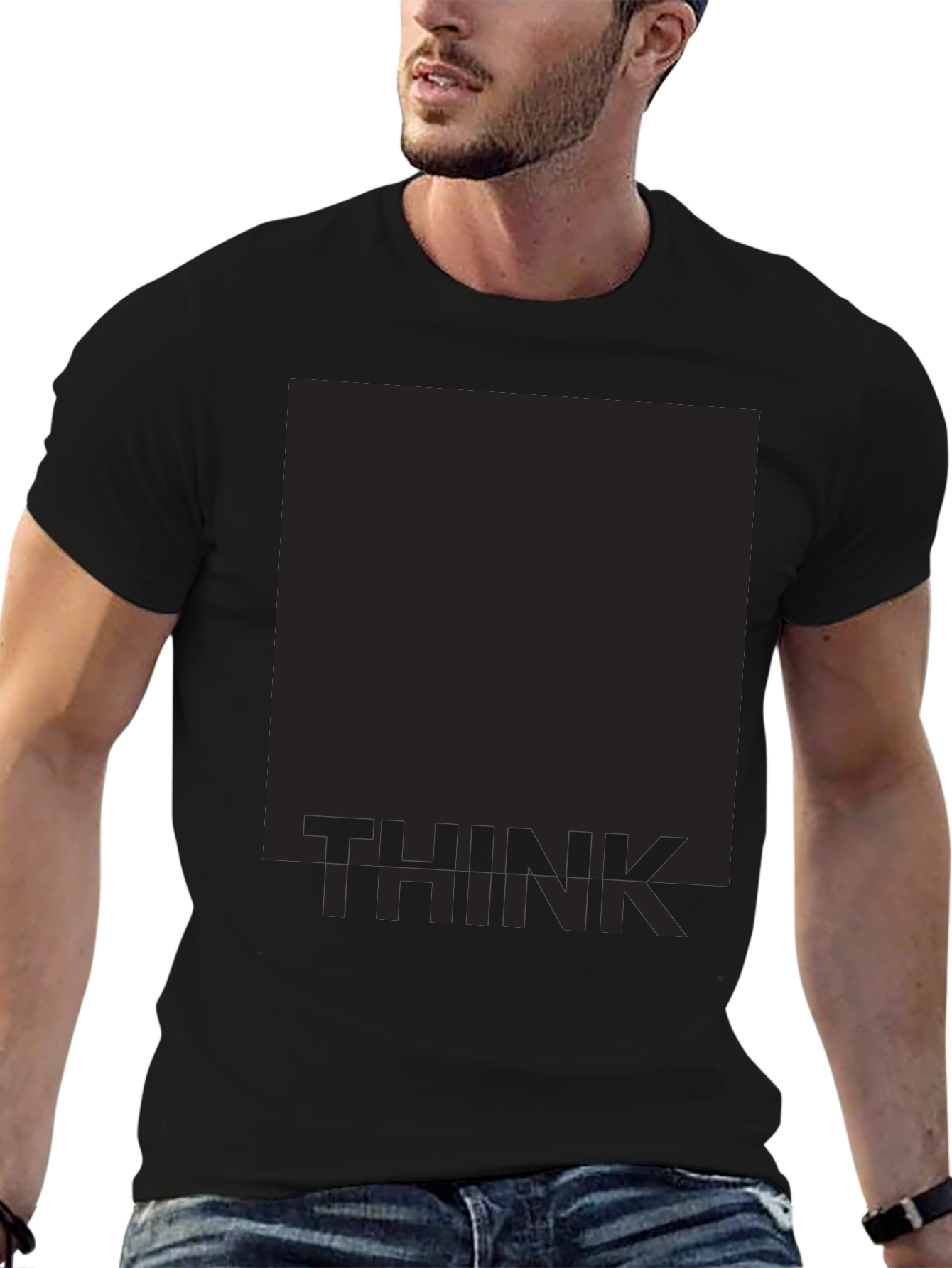 Think Graphic Print Black T-Shirt