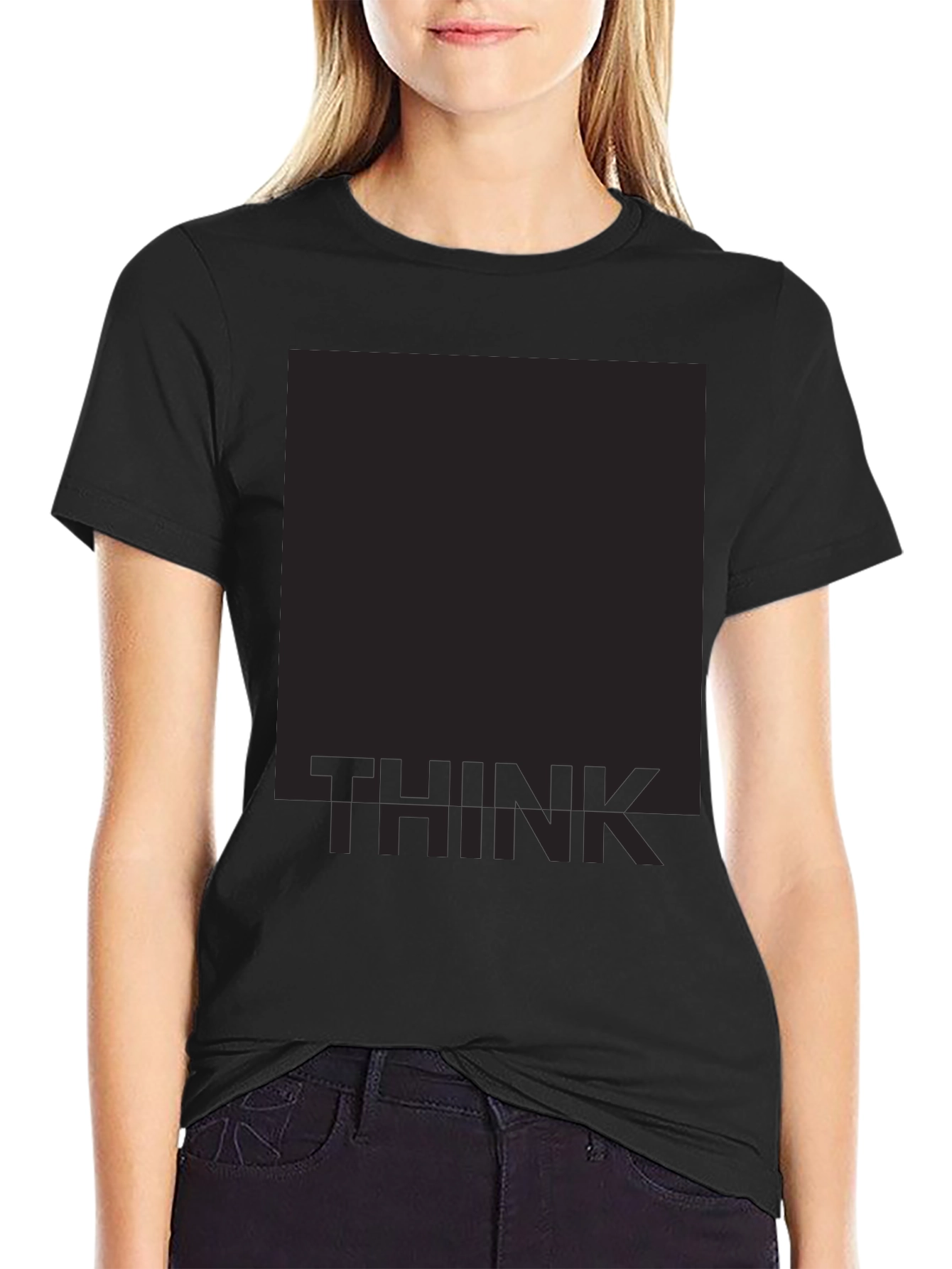 Think Graphic Print Black T-Shirt