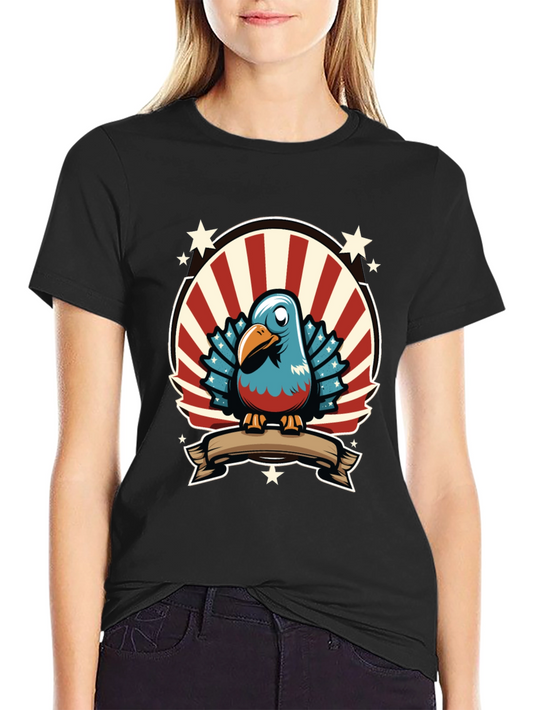 Patriotic Cartoon Bird Graphic Tee