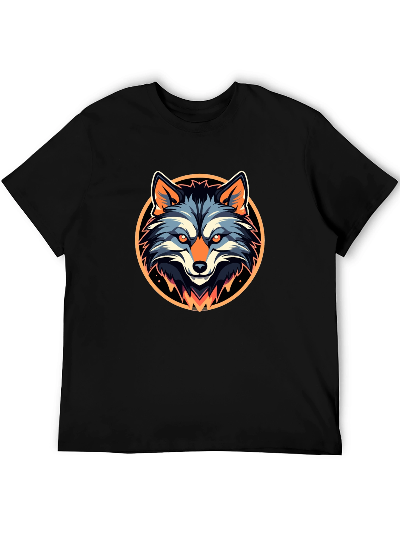 Cool Wolf Graphic Black T-Shirt