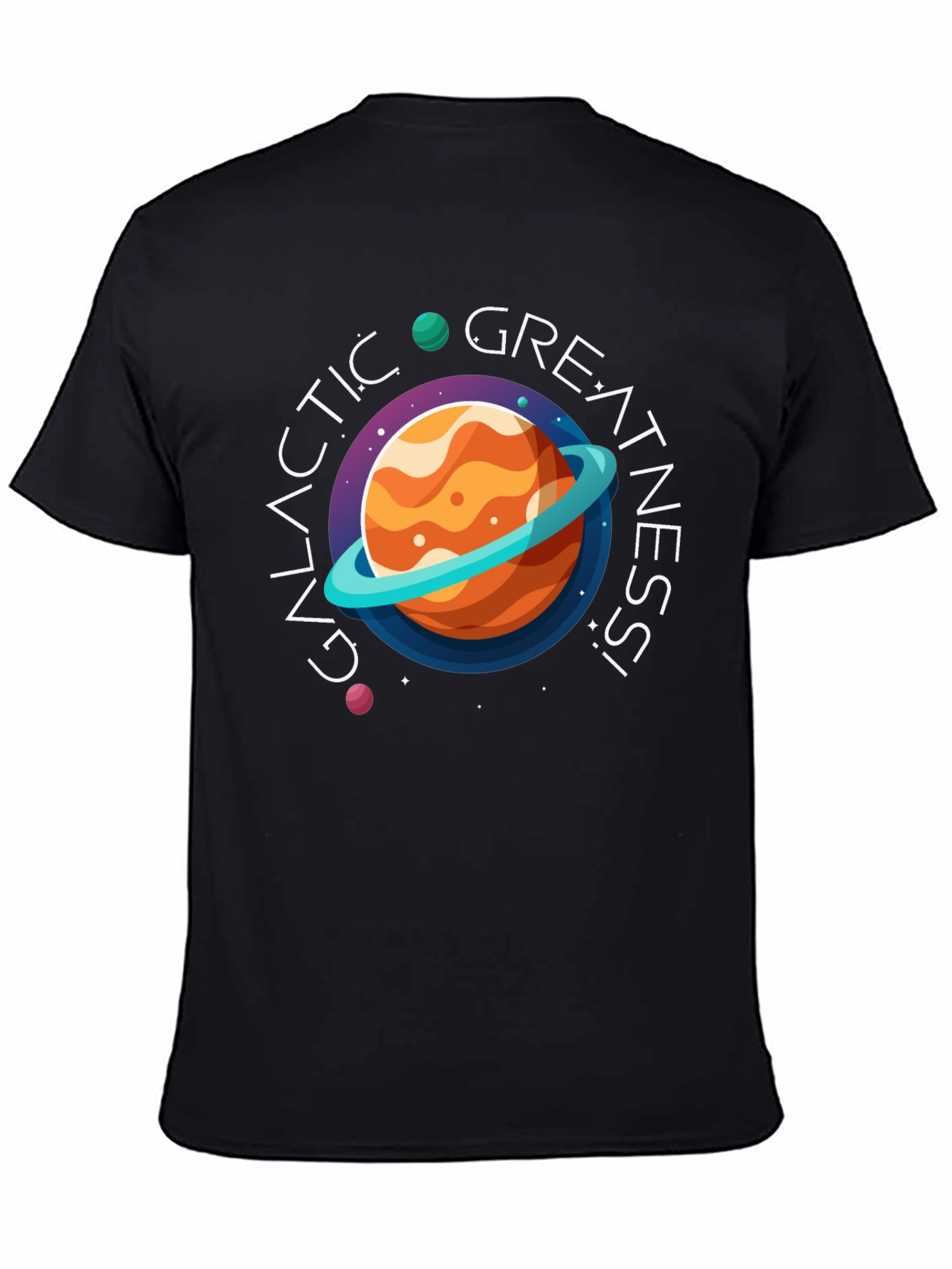 Galactic Greatness Graphic Black T-Shirt