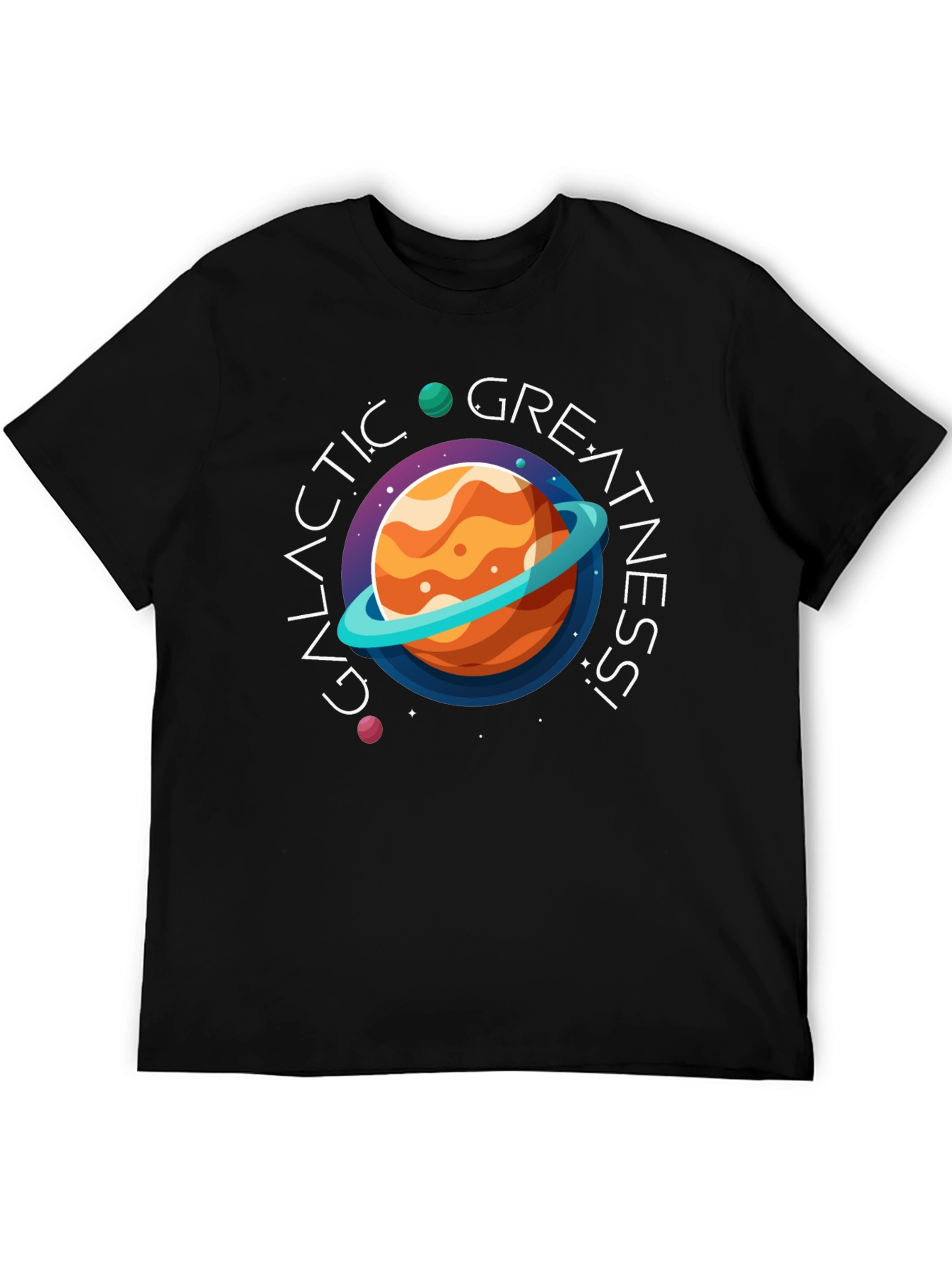 Galactic Greatness Graphic Black T-Shirt