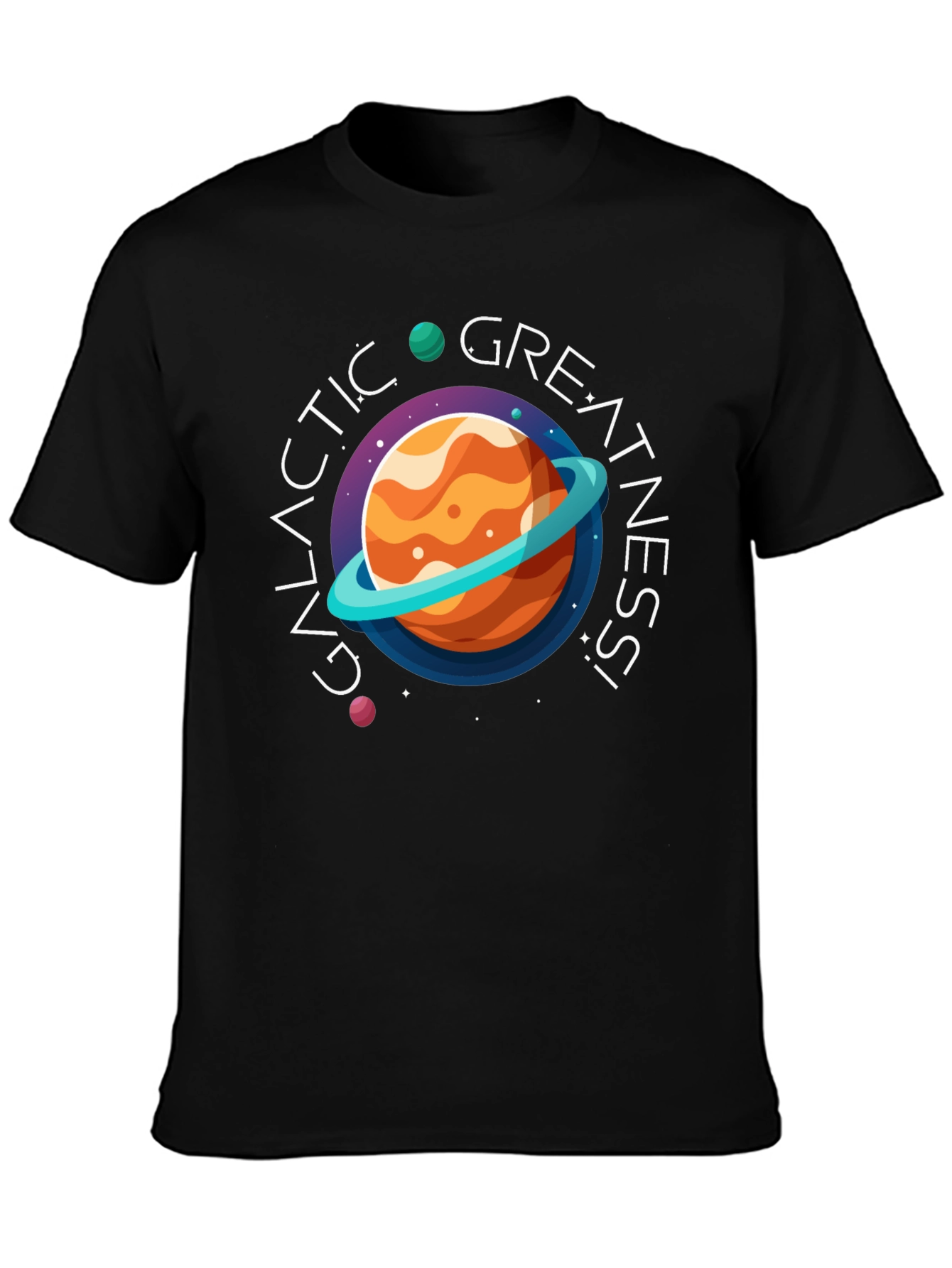 Galactic Greatness Graphic Black T-Shirt
