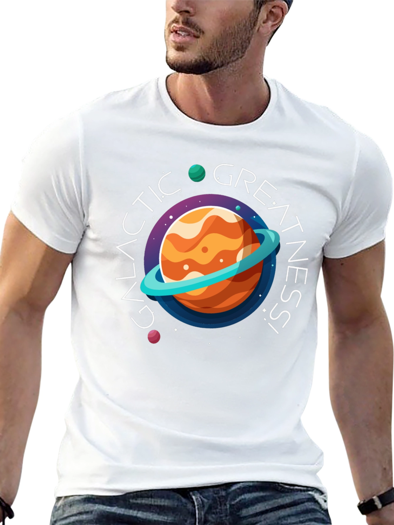 Galactic Greatness Graphic Black T-Shirt