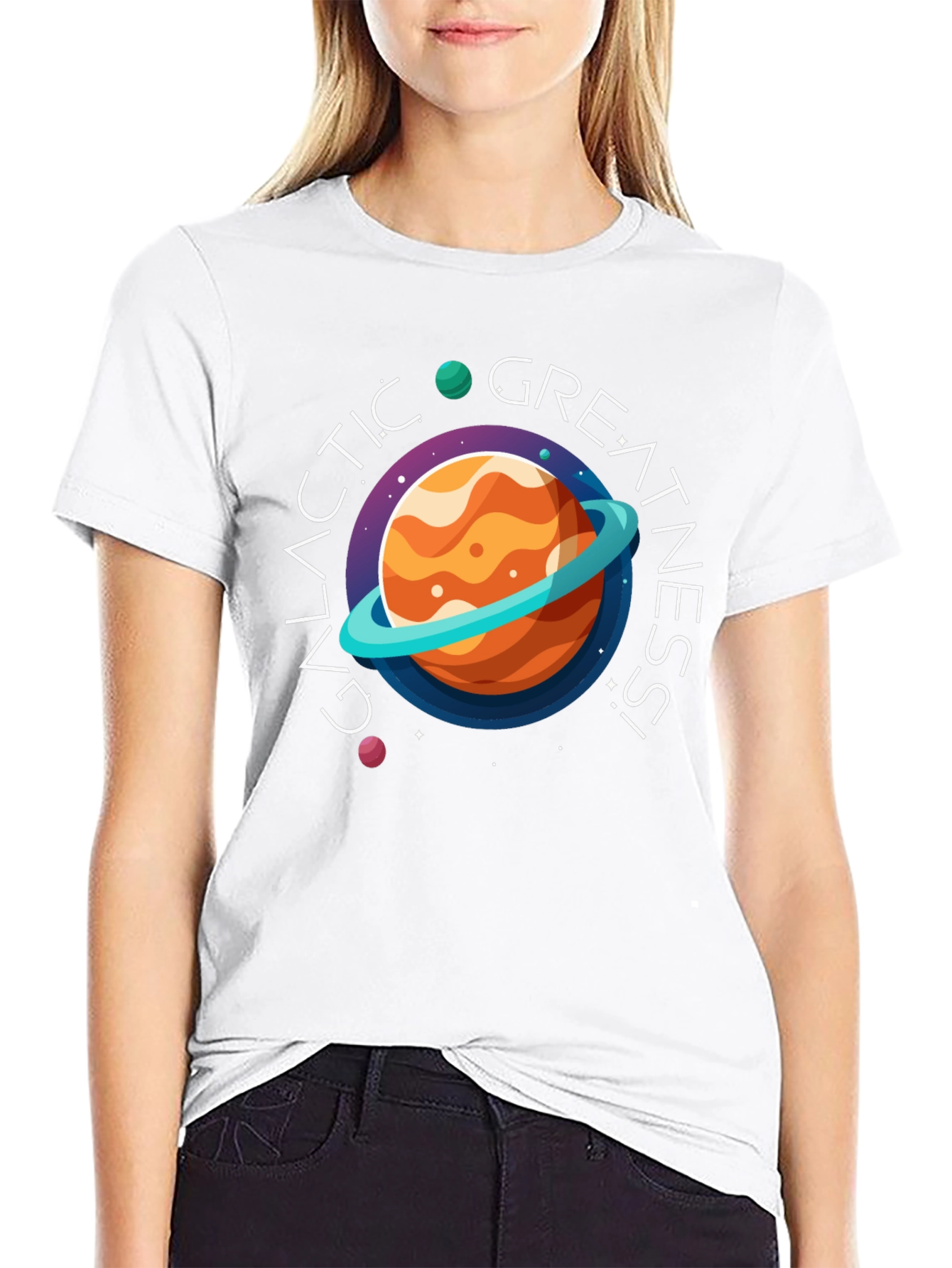 Galactic Greatness Graphic Black T-Shirt