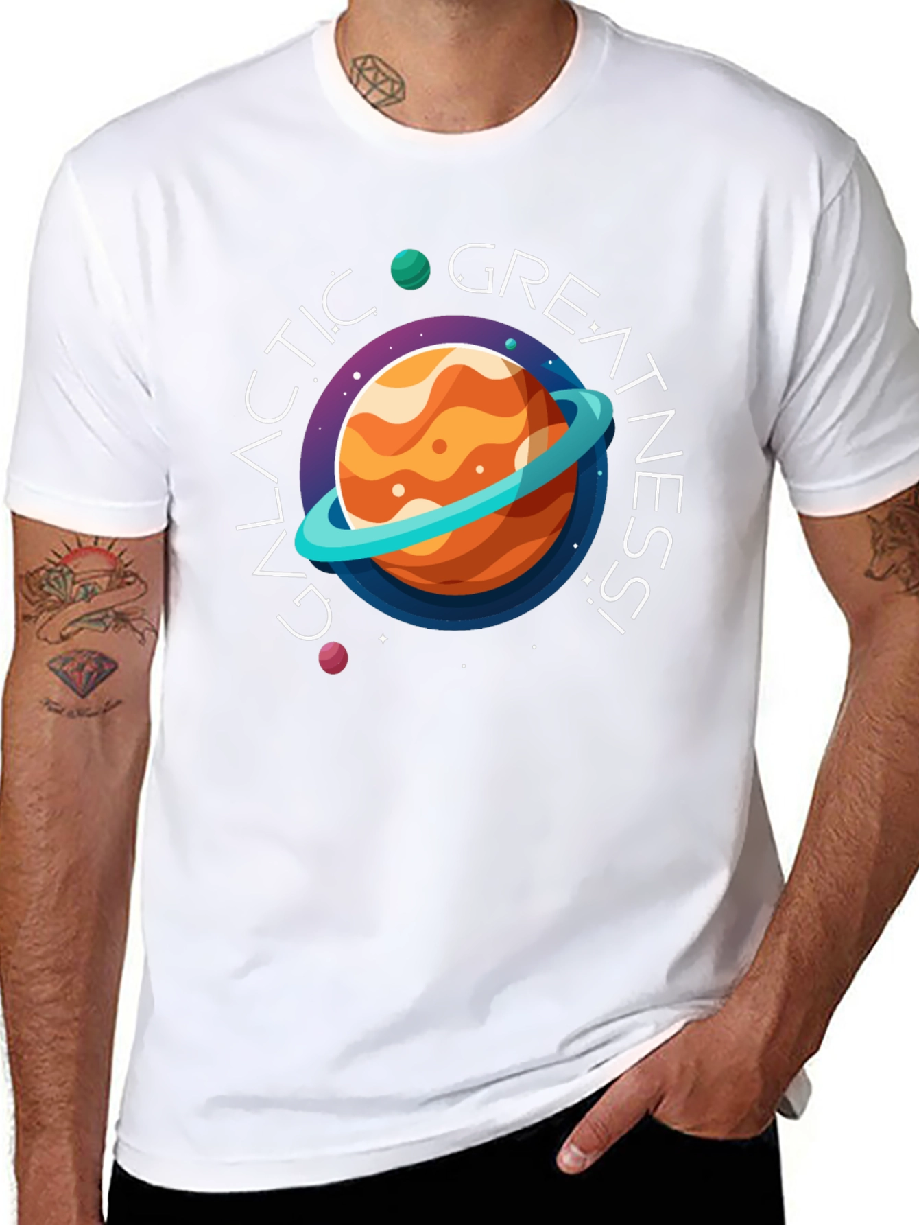Galactic Greatness Graphic Black T-Shirt